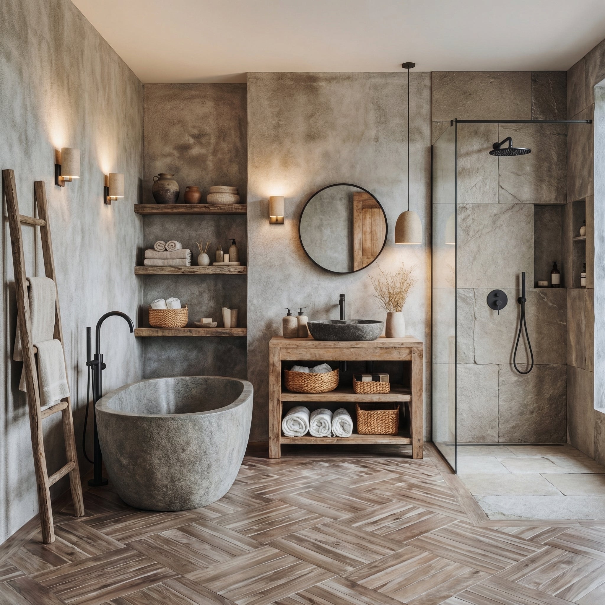 Custom Reclaimed Wood Vanity Bathroom