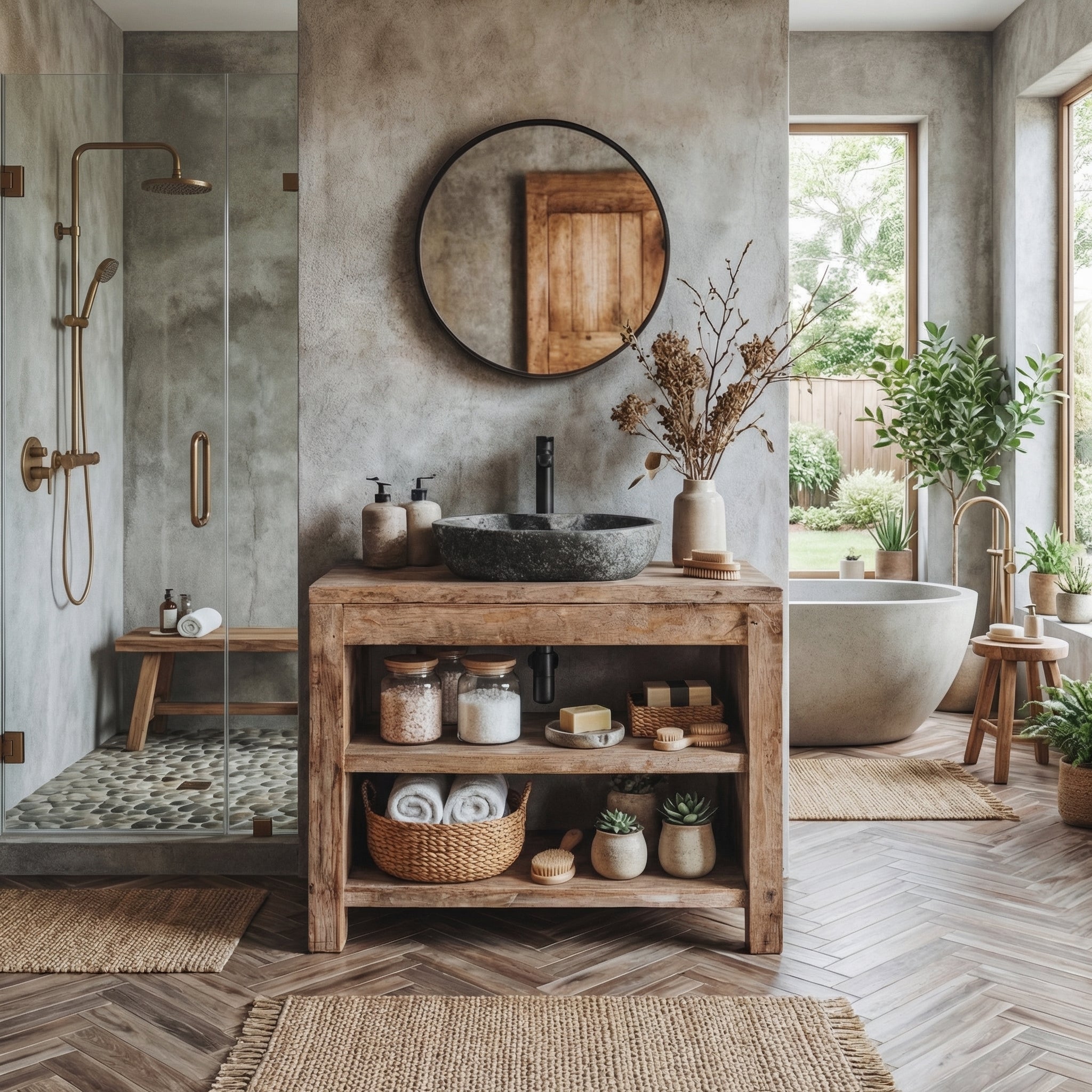 Custom Reclaimed Wood Vanity Bathroom