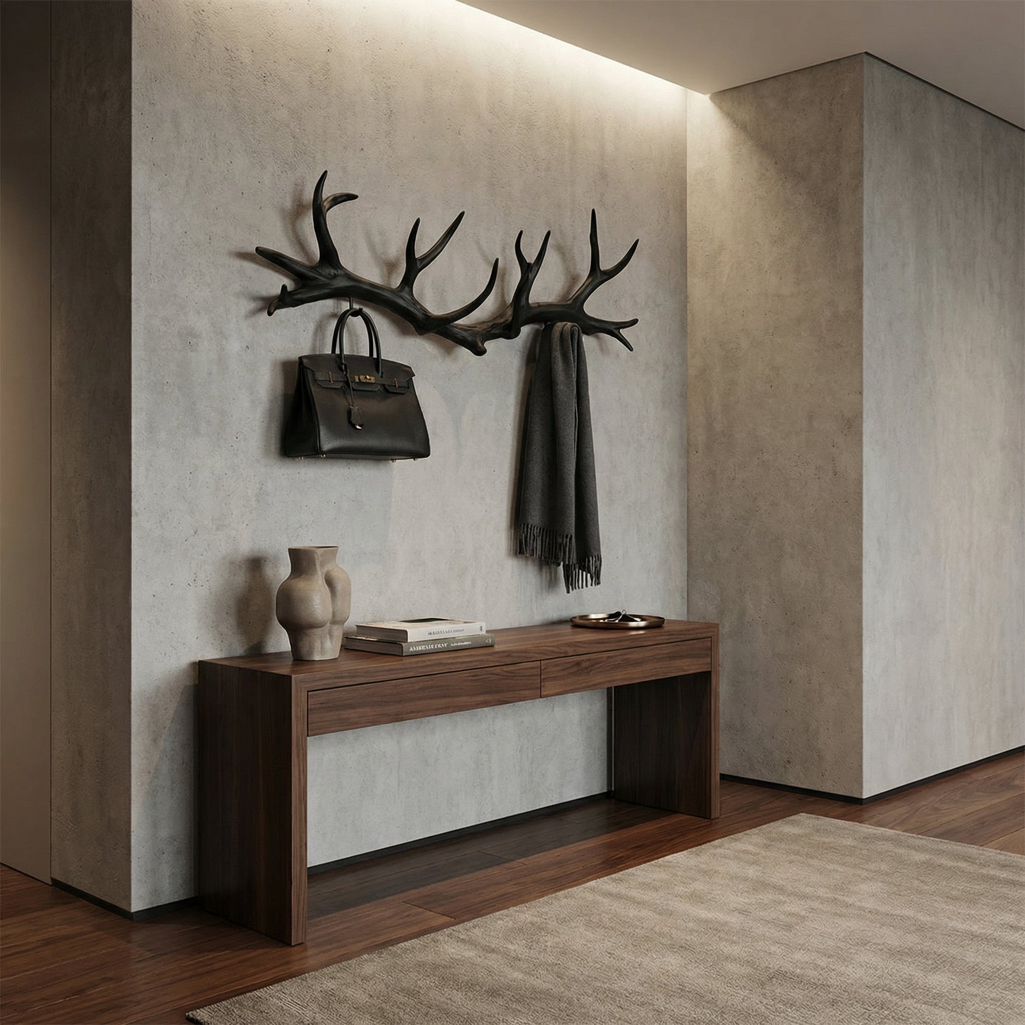 Antler Coat Rack Rustic Wood Wall Hanger Custom Gift