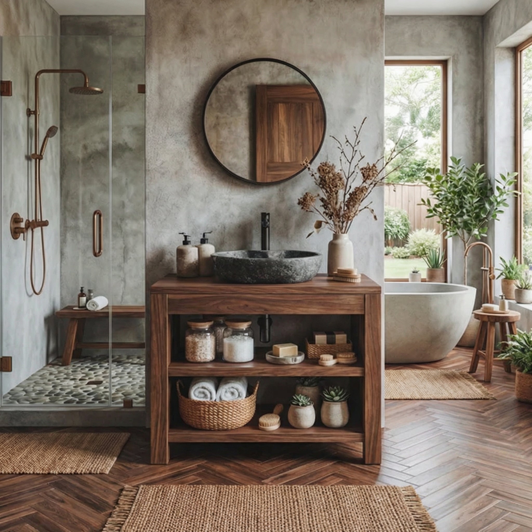 Custom Reclaimed Wood Vanity Bathroom