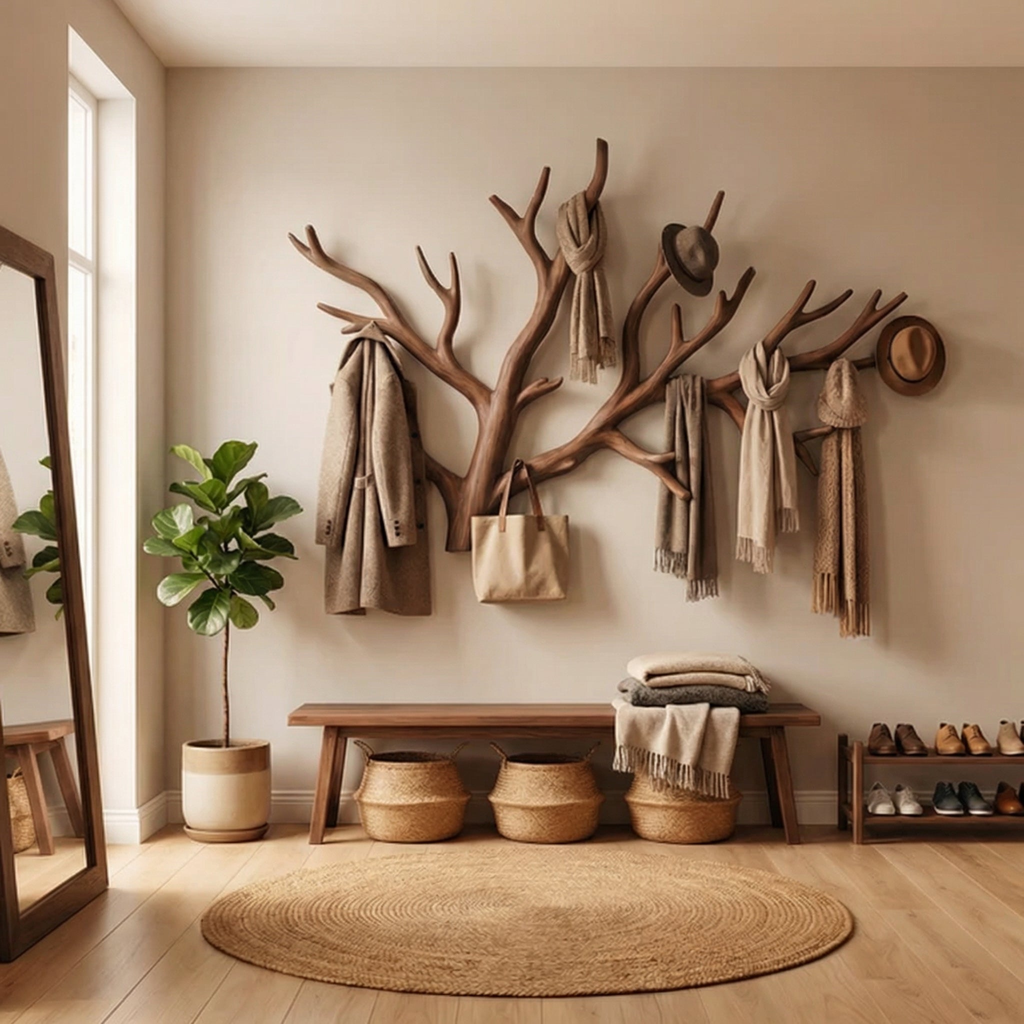 Custom Wood Coat Rack Driftwood Hanging Clothes