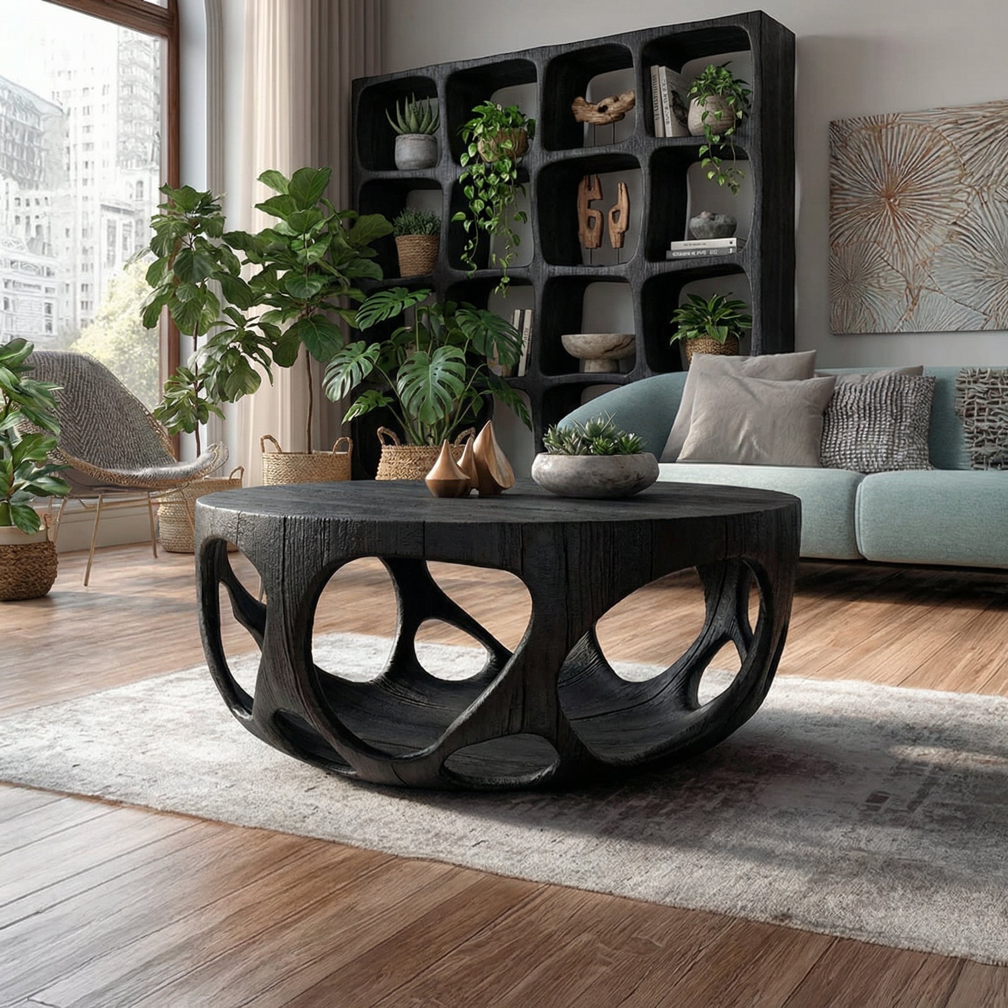 Artisan Coffee Table Natural Wood Farmhouse Gift