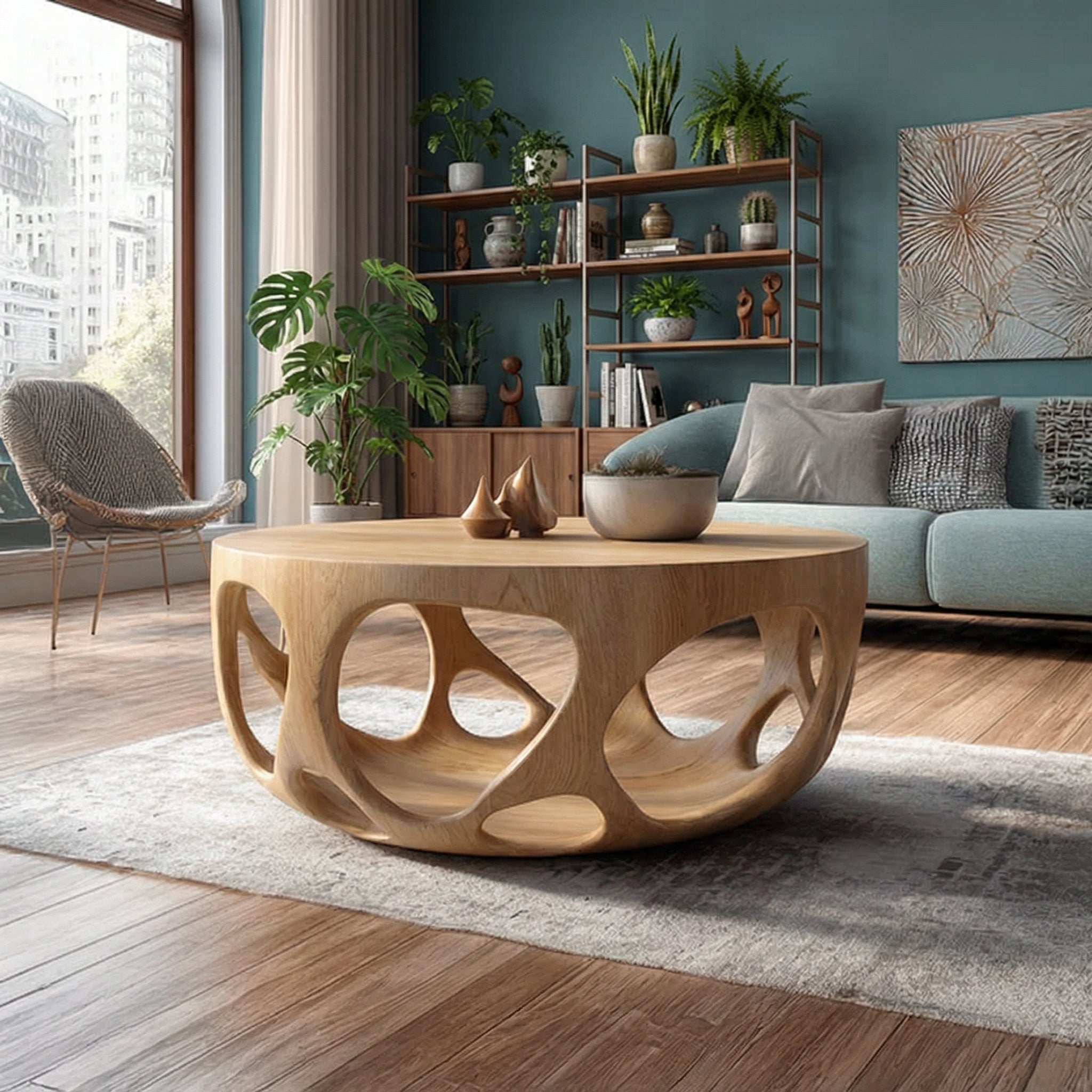 Artisan Coffee Table Natural Wood Farmhouse Gift