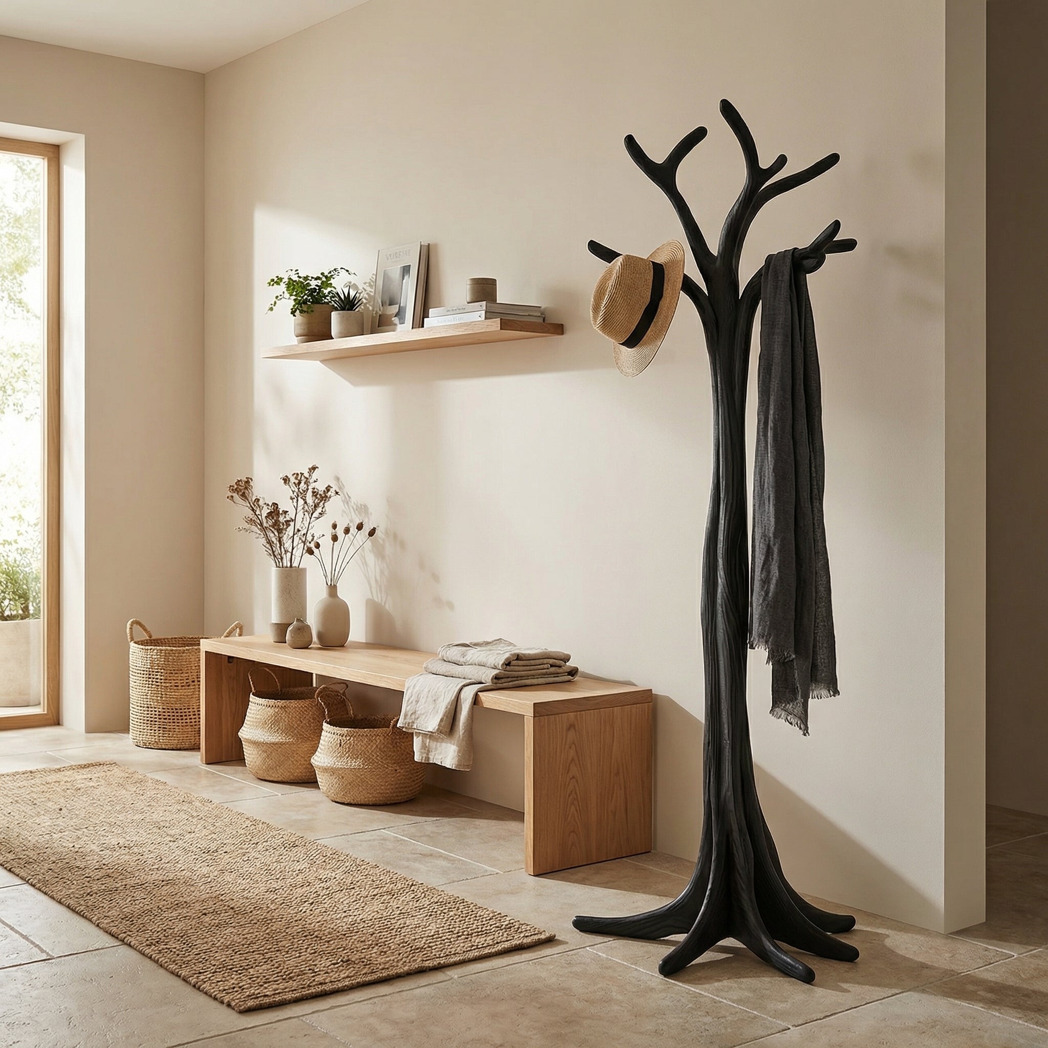 Rustic Tree Coat Rack Christmas Holiday Entryway Decor