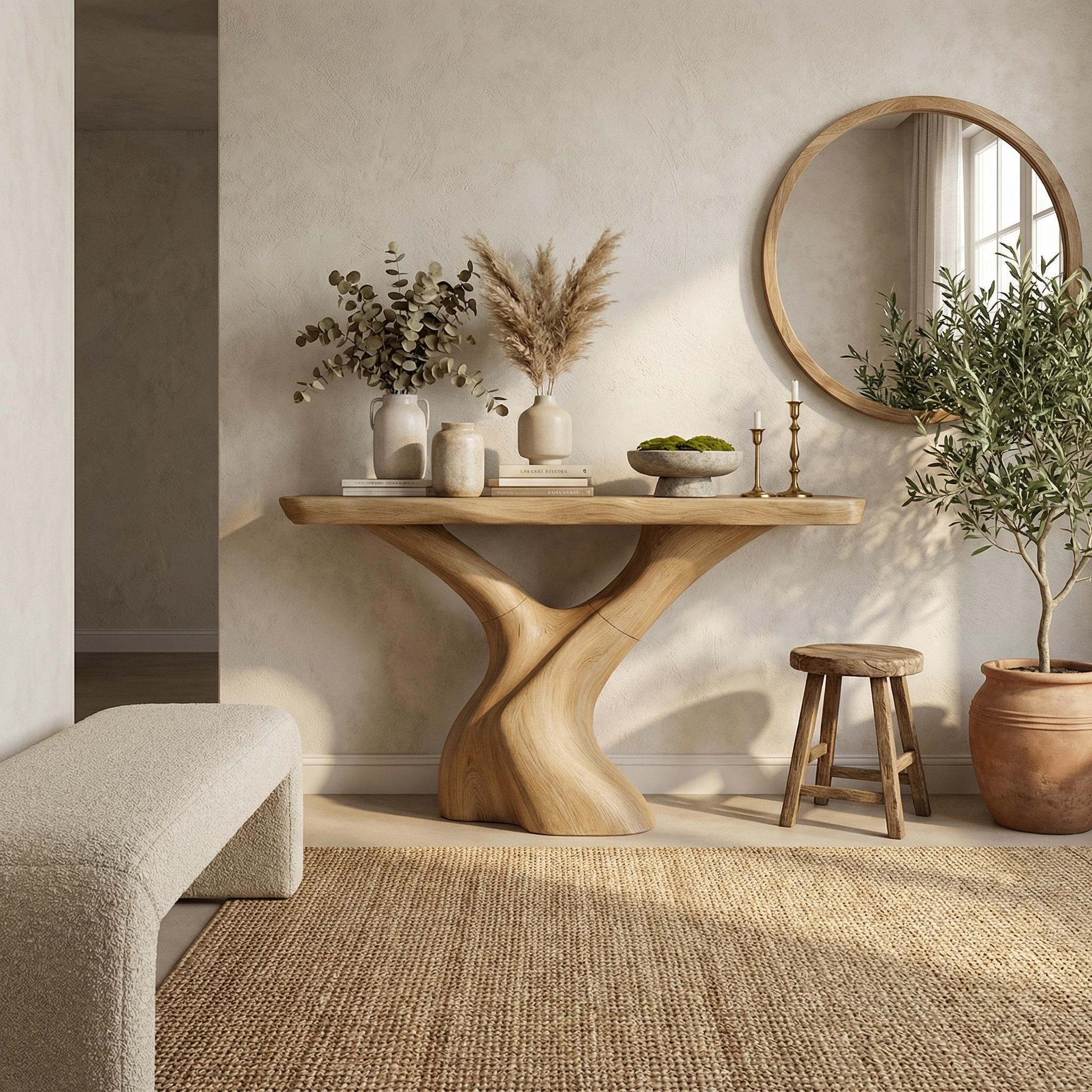 Mid Century Console Table Accent Entryway And Living Room