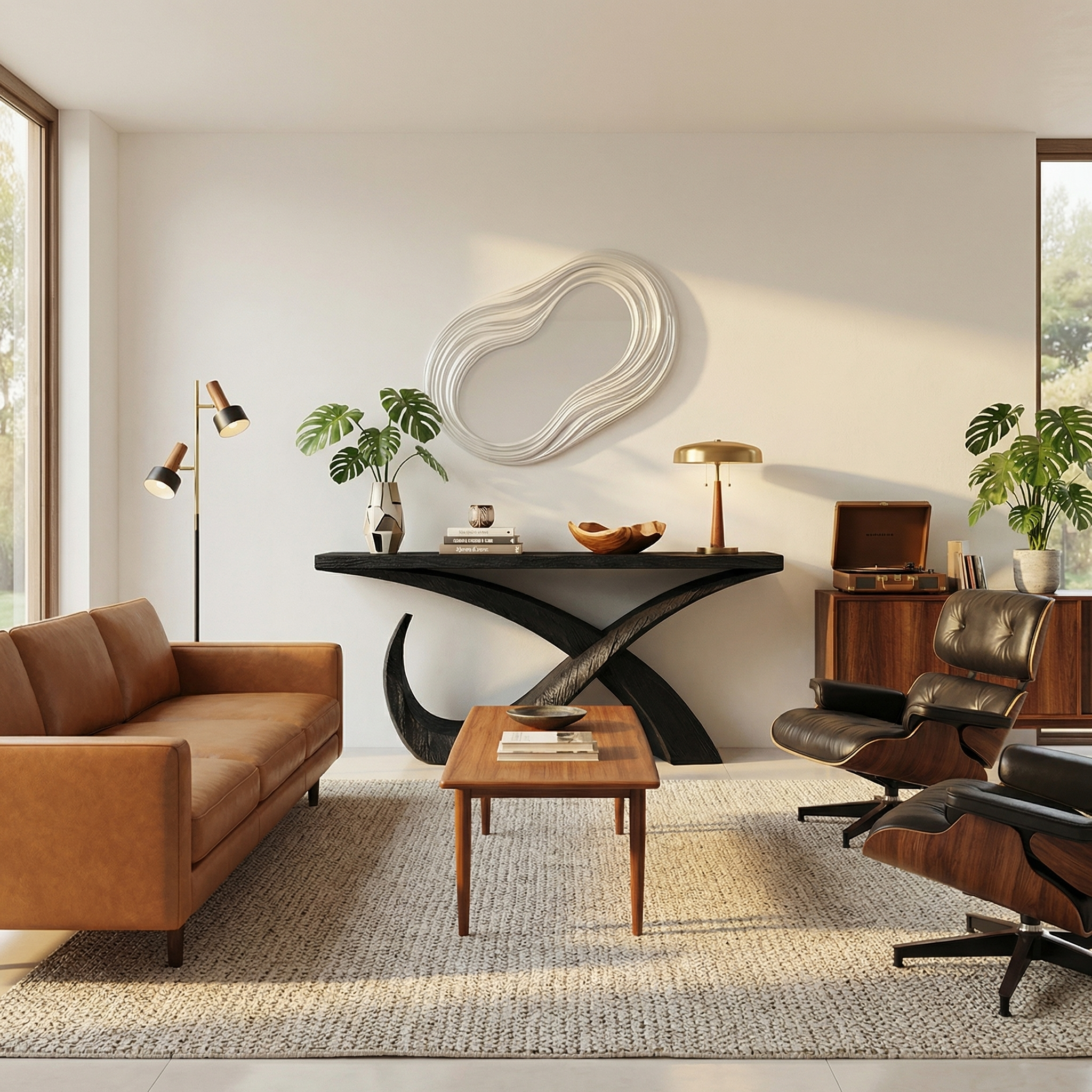 Mid Century Console Table Living Room Entryway