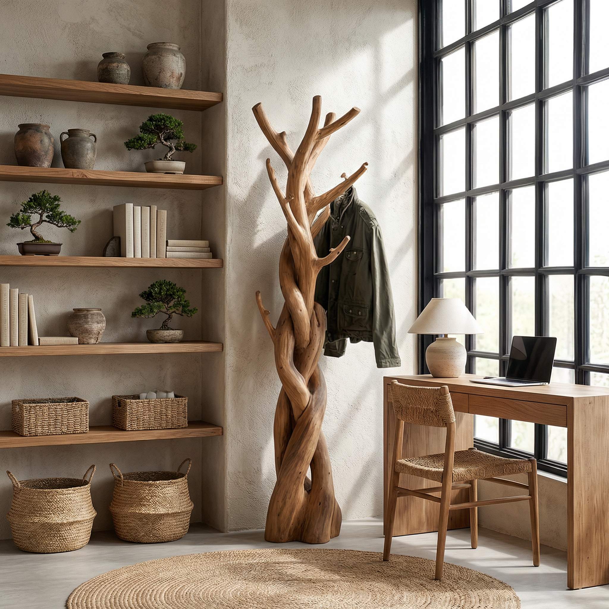 Rustic Tree Coat Rack Bedroom Closet