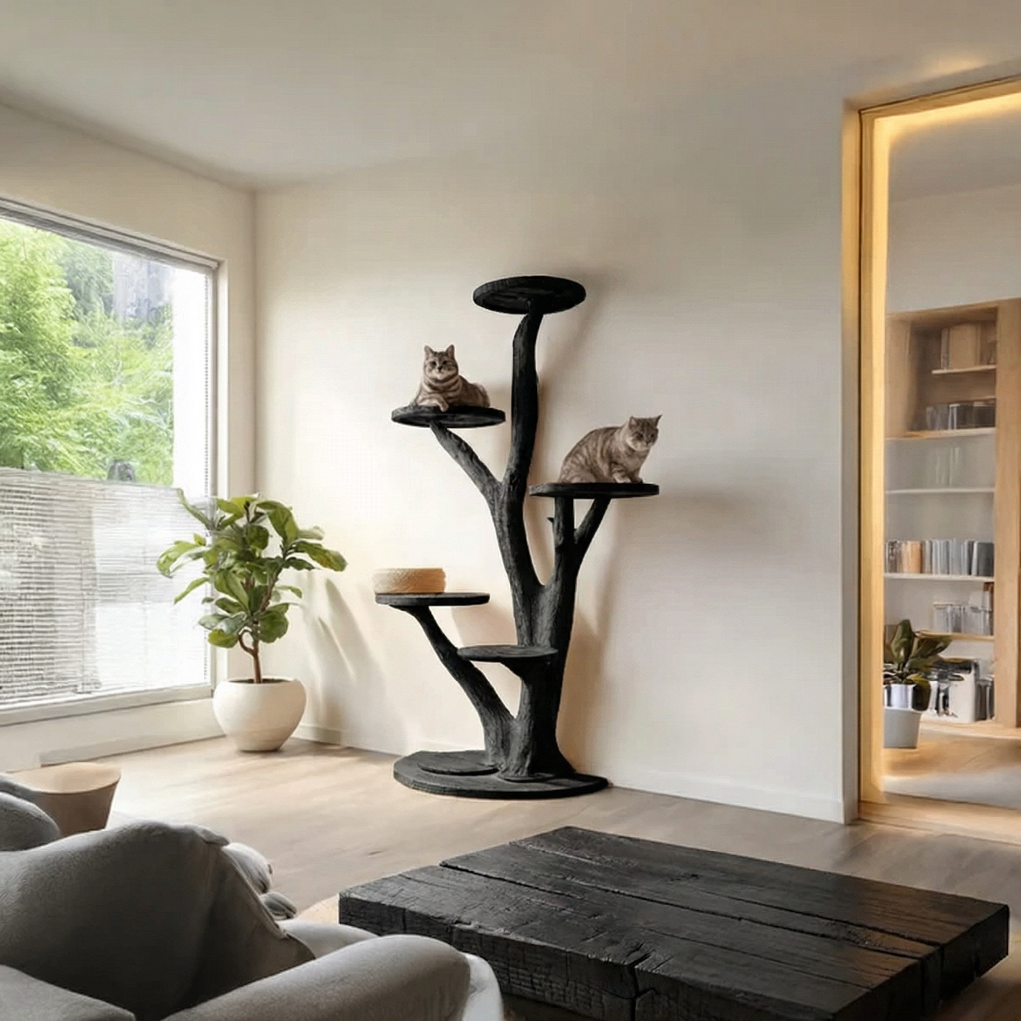 Rustic Tree Cat Tower Living Bedroom