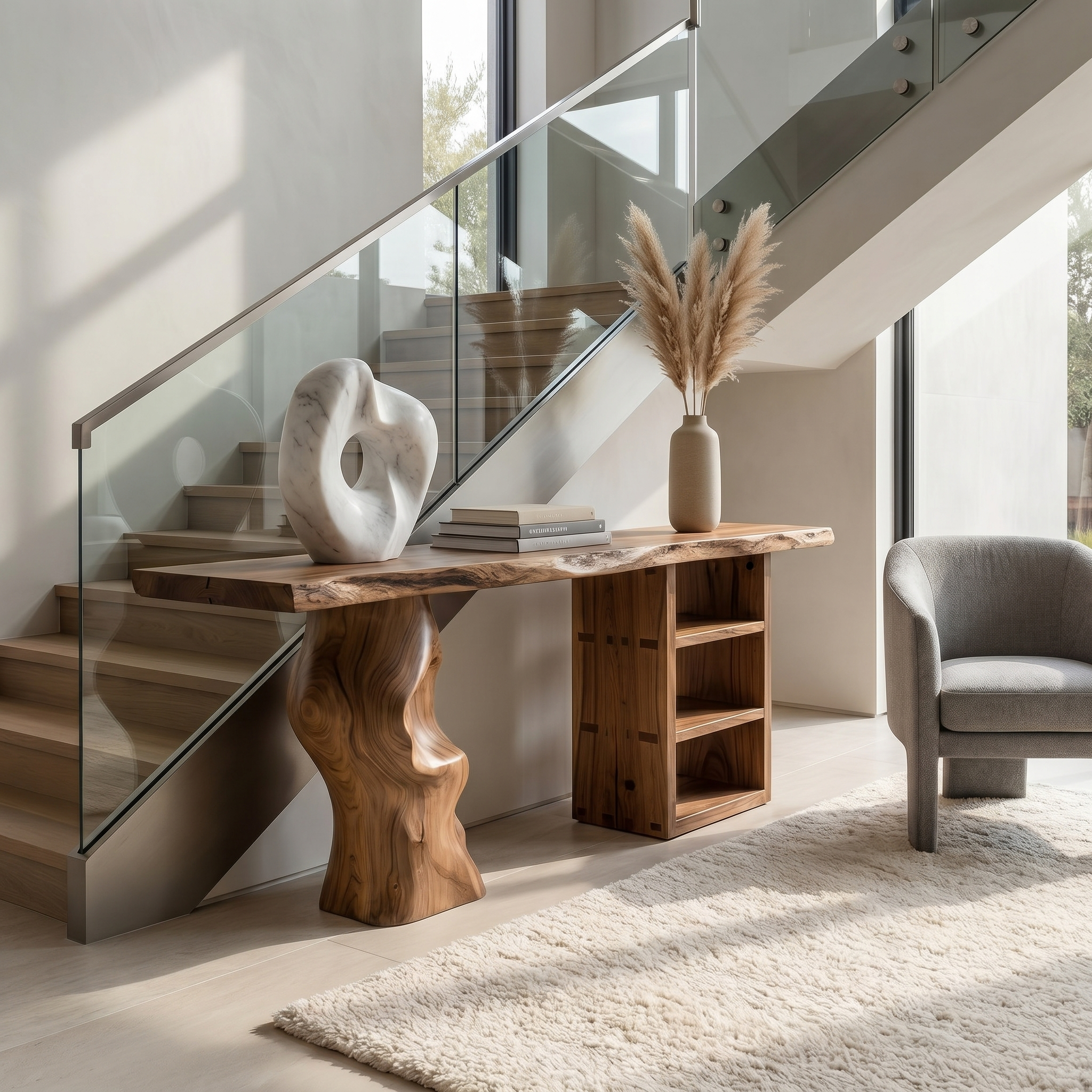 Japandi Organic Modern Console Table Living Room And Entryway
