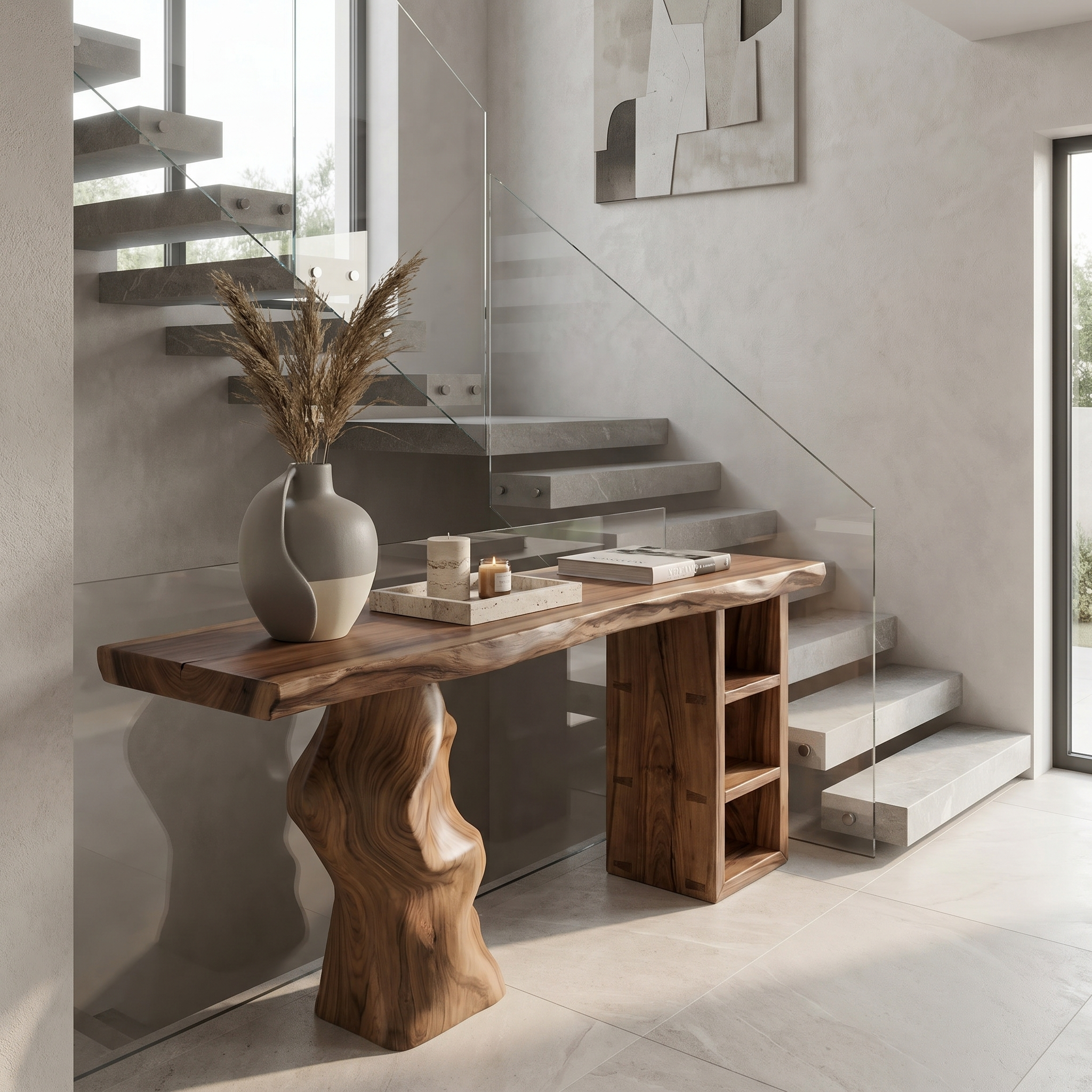Japandi Organic Modern Console Table Living Room And Entryway