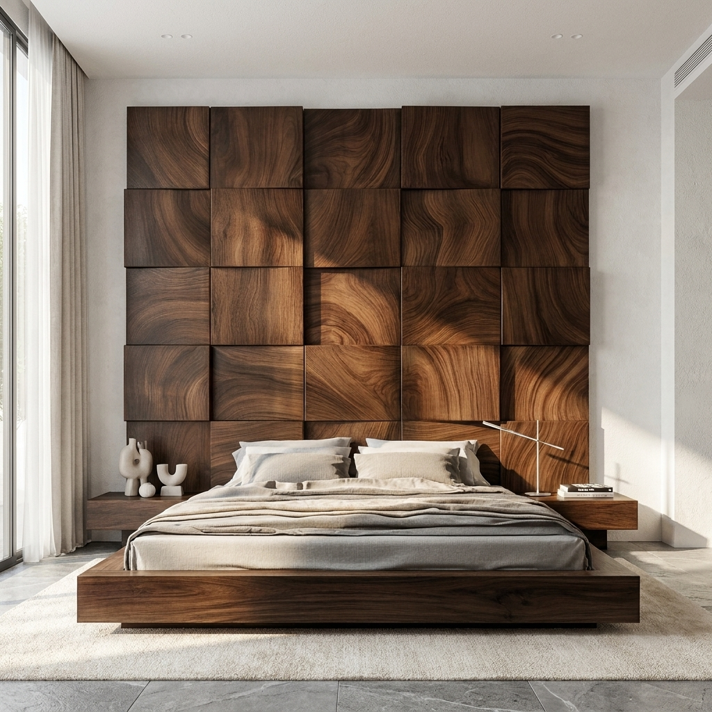 Wood Headboard Panels Solid Wood Wall Decor Bed Room