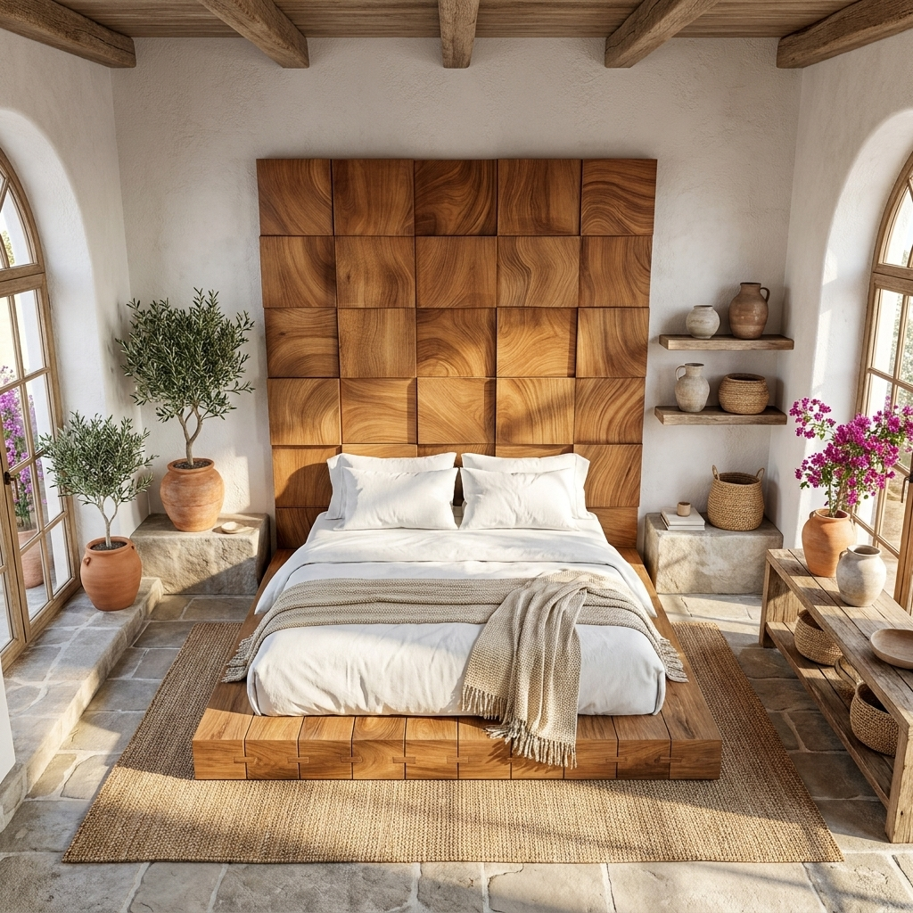 Wood Headboard Panels Solid Wood Wall Decor Bed Room