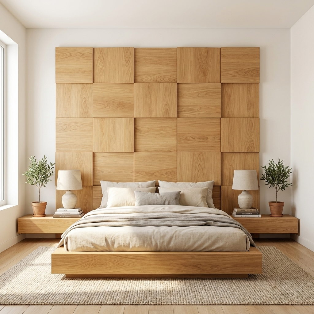 Wood Headboard Panels Solid Wood Wall Decor Bed Room