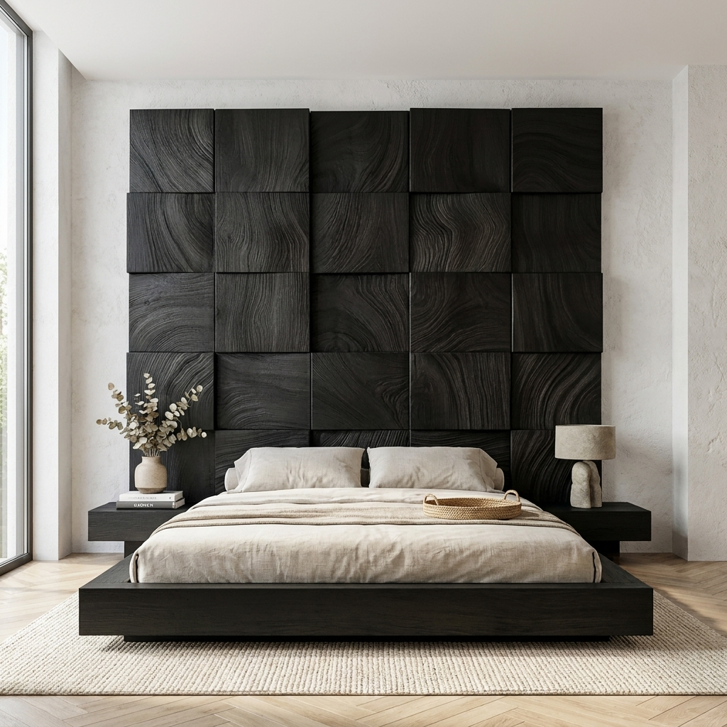 Wood Headboard Panels Solid Wood Wall Decor Bed Room