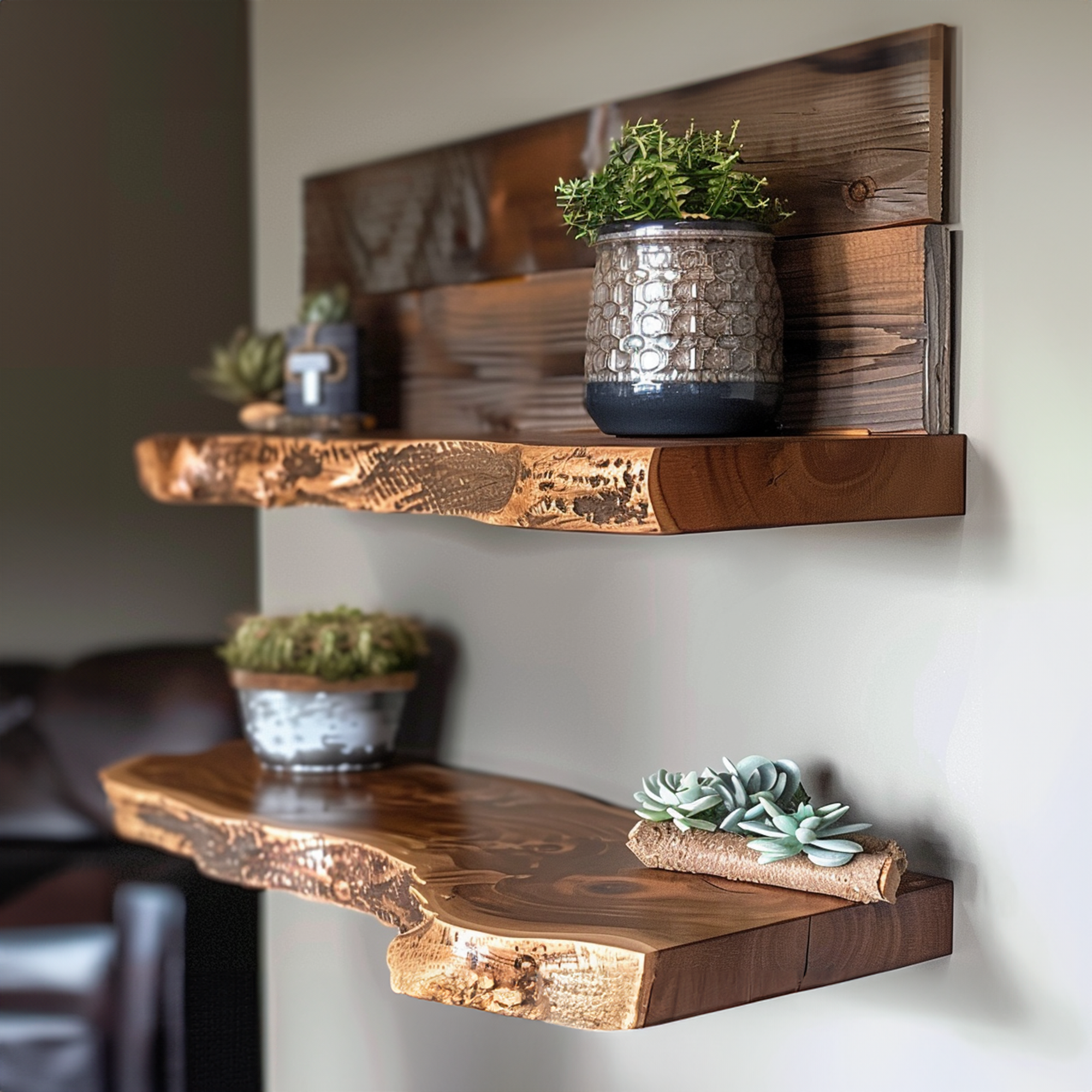 Live Edge Floating Shelf Unique Wall Decor