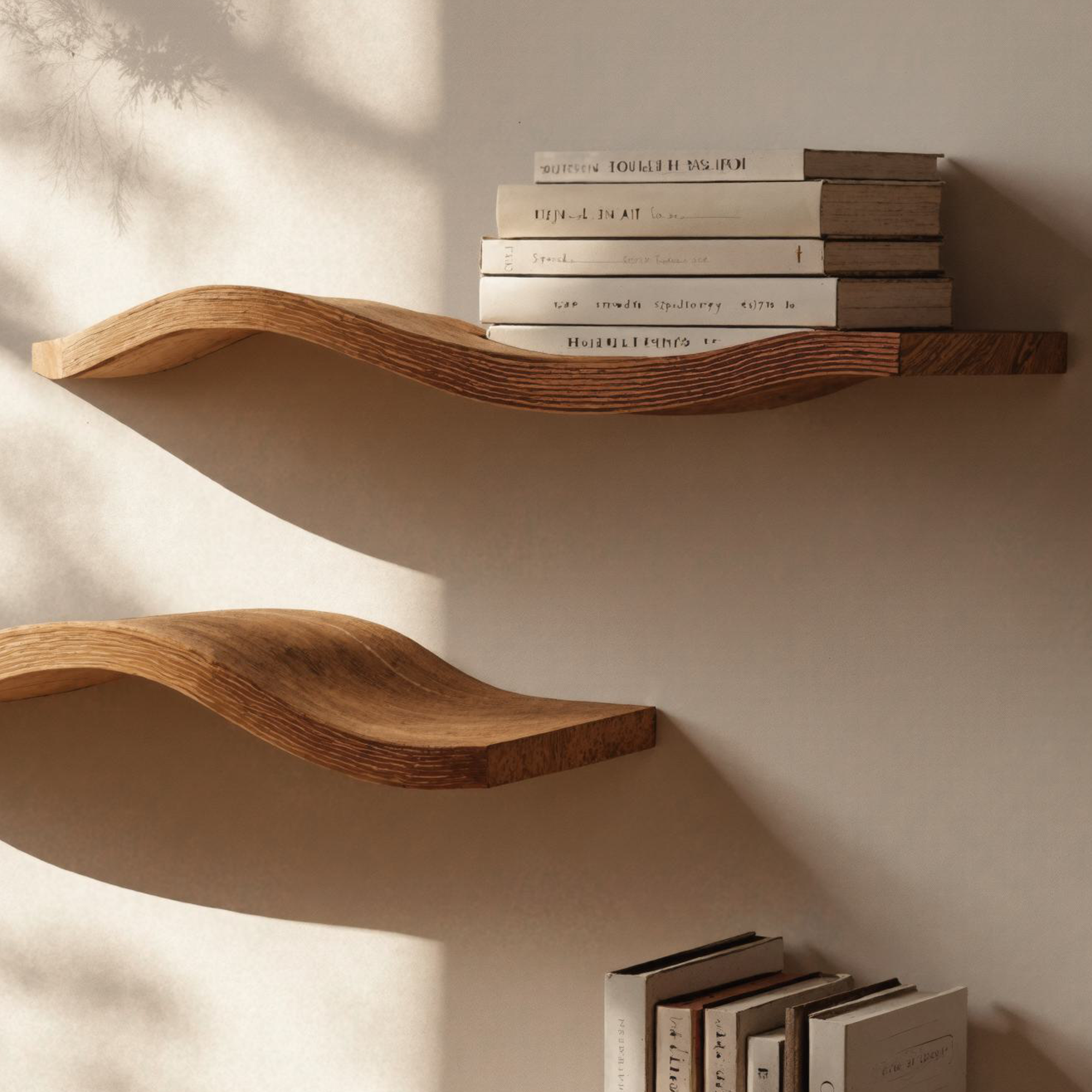 Wavy Floating Shelves Live Edge Oak Floating Shelf