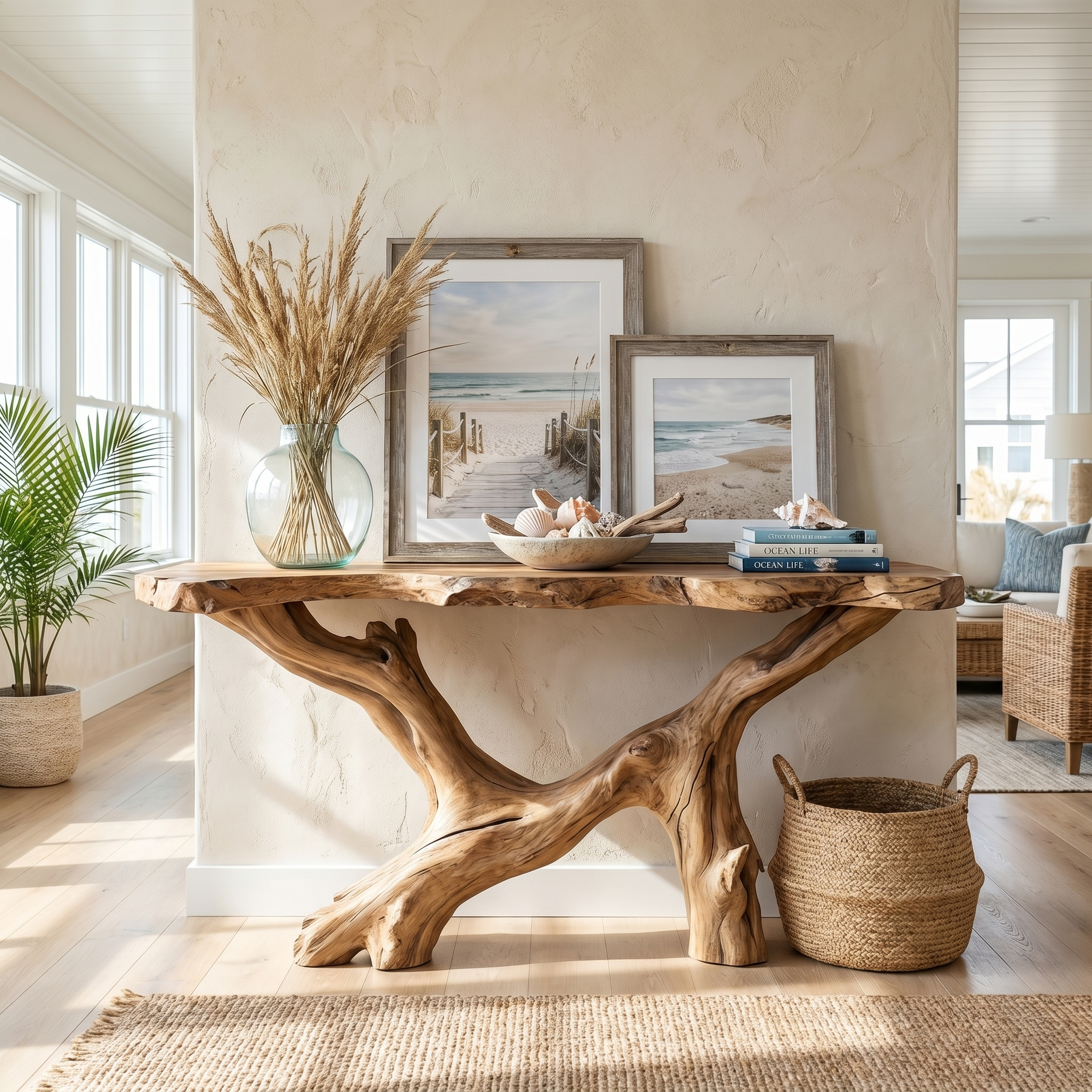 Live Edge Console Table Natural Wood Rustic Handmade Gift