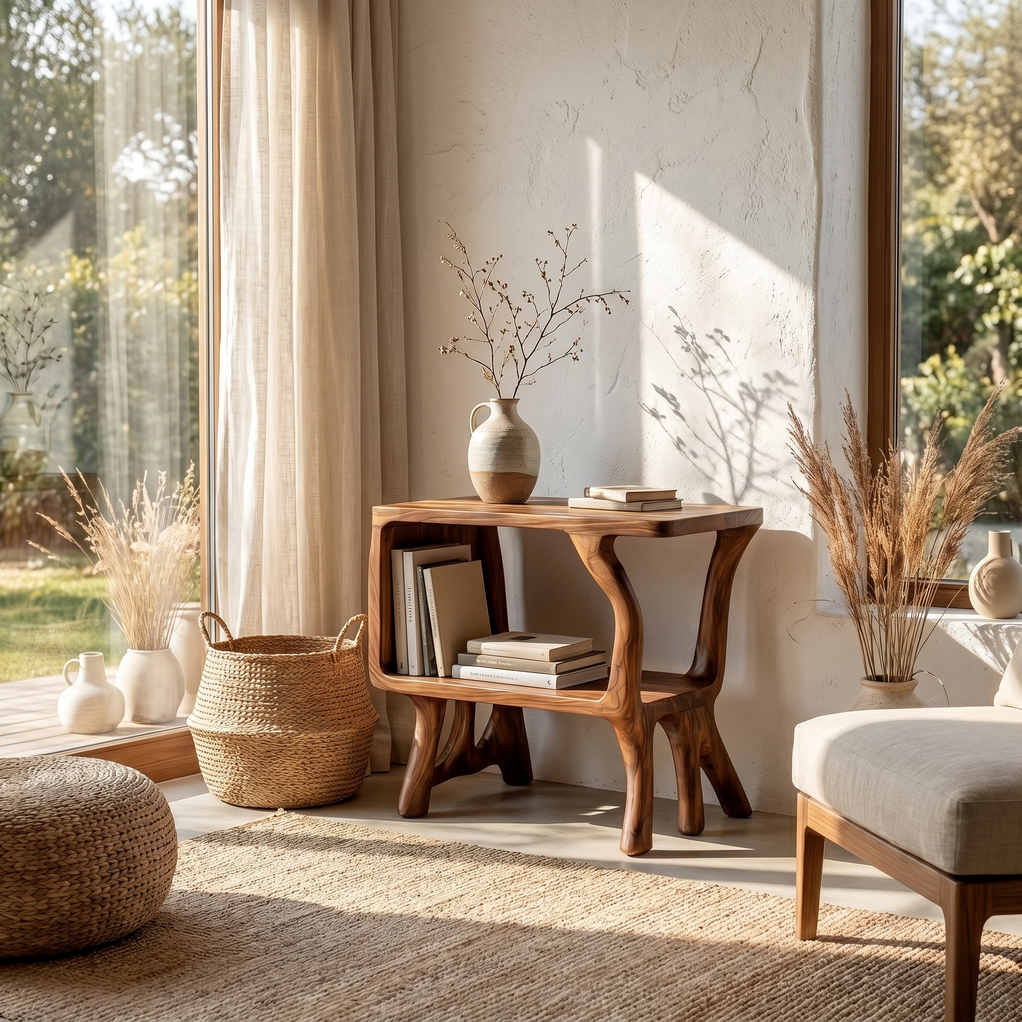 Free Standing Rustic Side Table Living Room