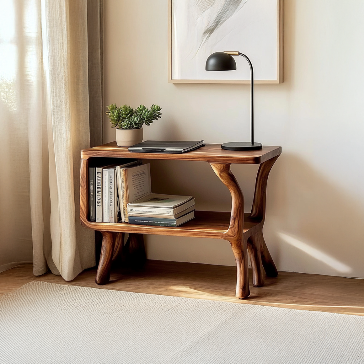 Free Standing Rustic Side Table Living Room