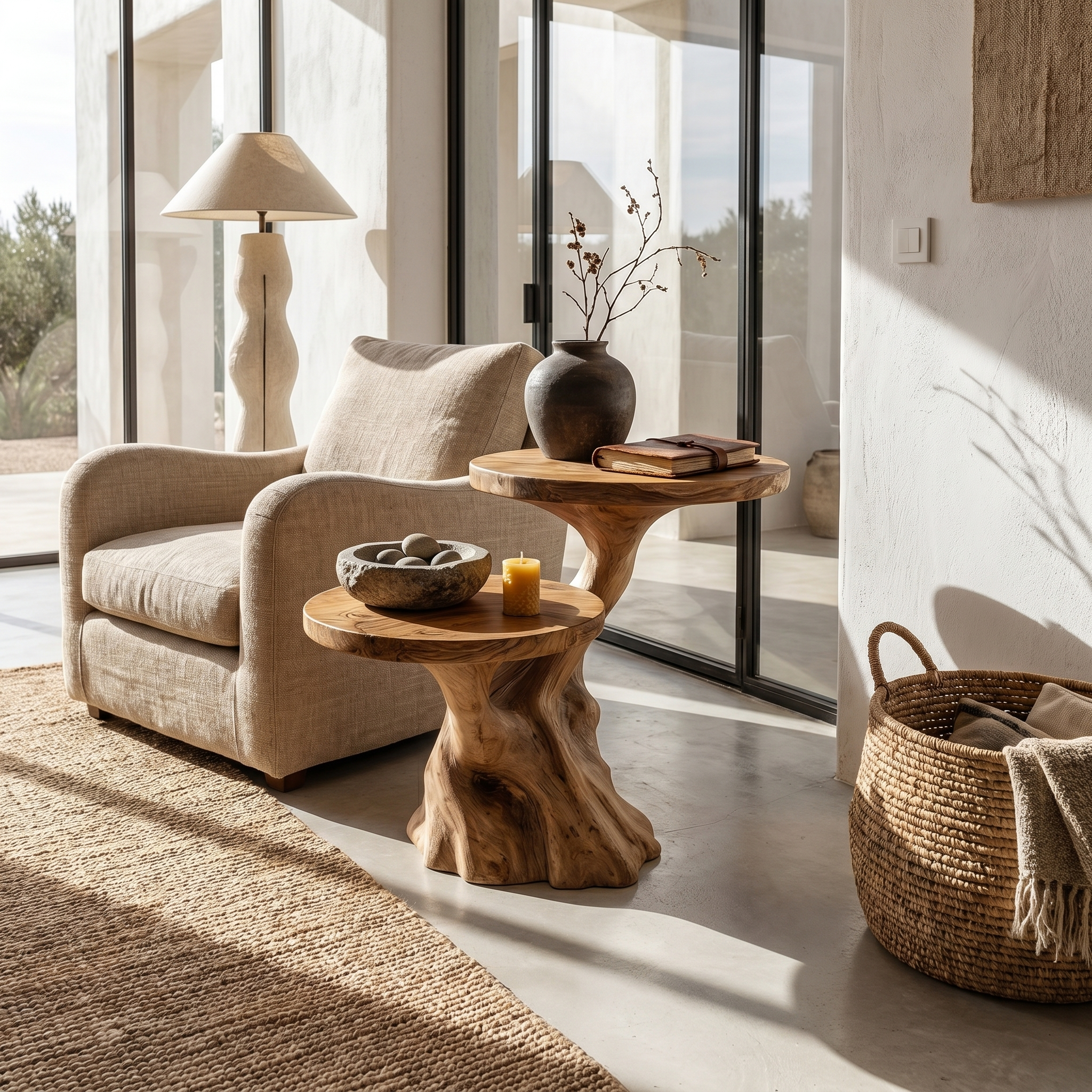 Rustic Side Table Entryway And Living Room