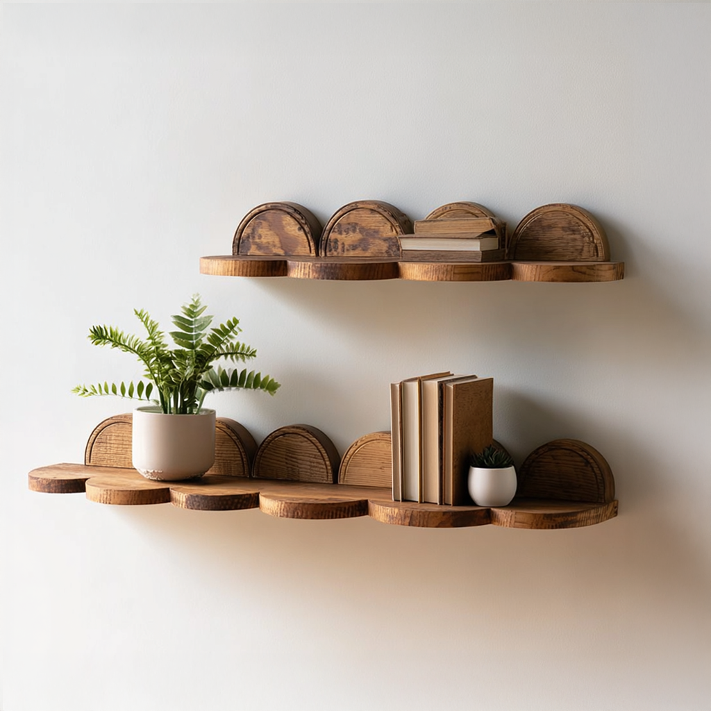 Floating Corner Shelf Solid Wood Home Accent Gift