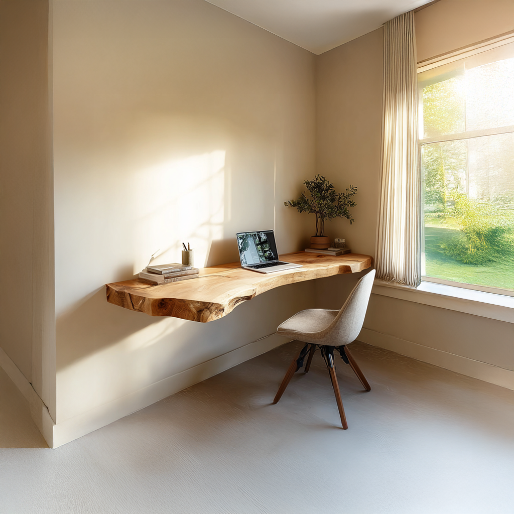 Mid Century Floating Desk Living Home Office