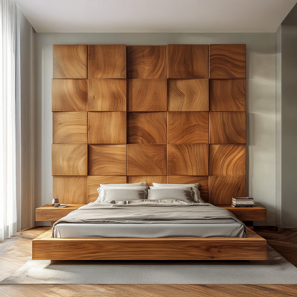 Wood Headboard Panels Solid Wood Wall Decor Bed Room