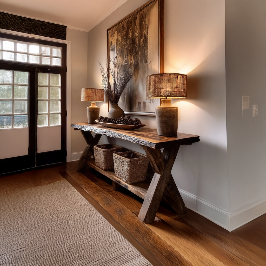 Rustic Console Table Farmhouse Sofa