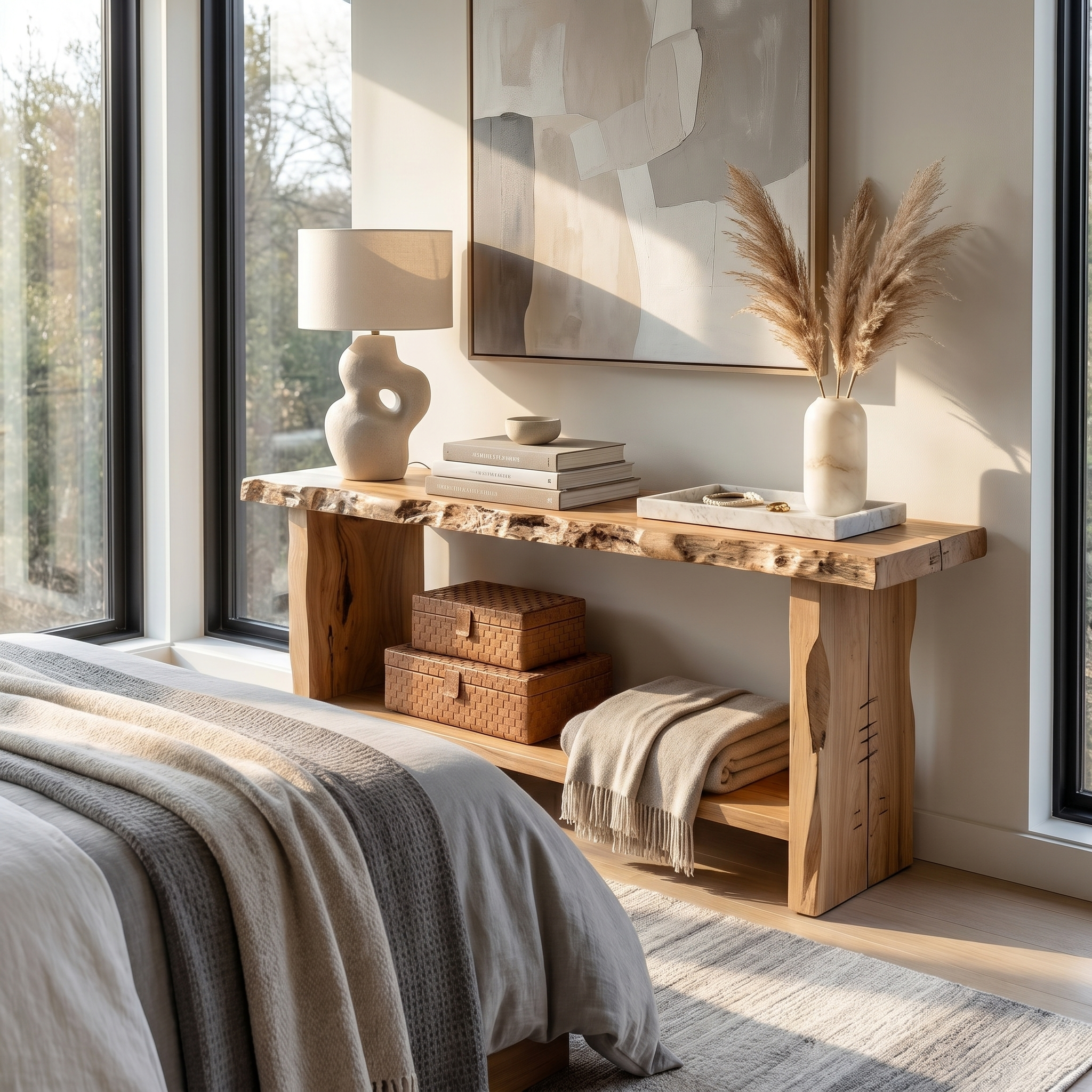 Rustic Live Edge Console Table Dining Room Entryway