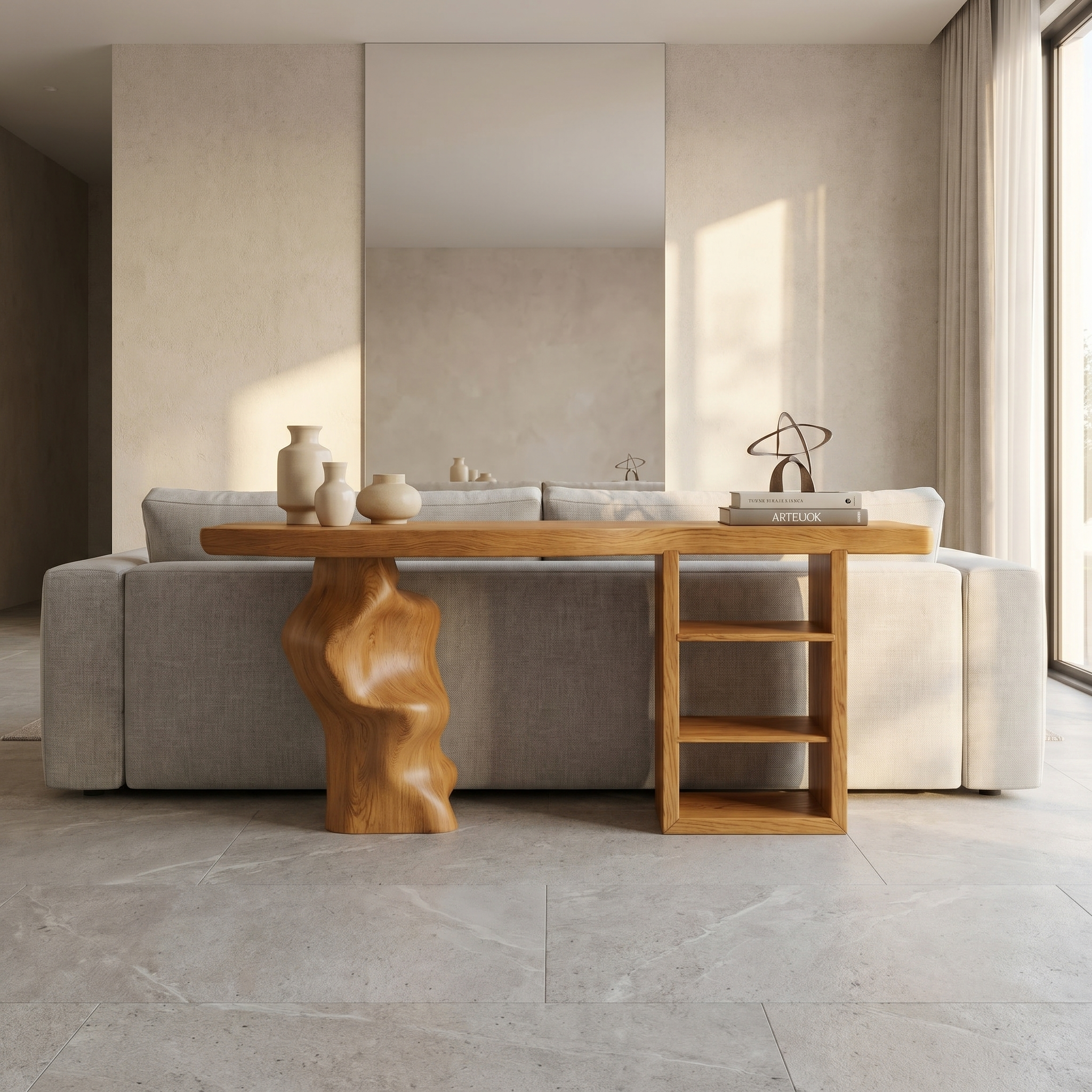 Japandi Organic Modern Console Table Living Room And Entryway