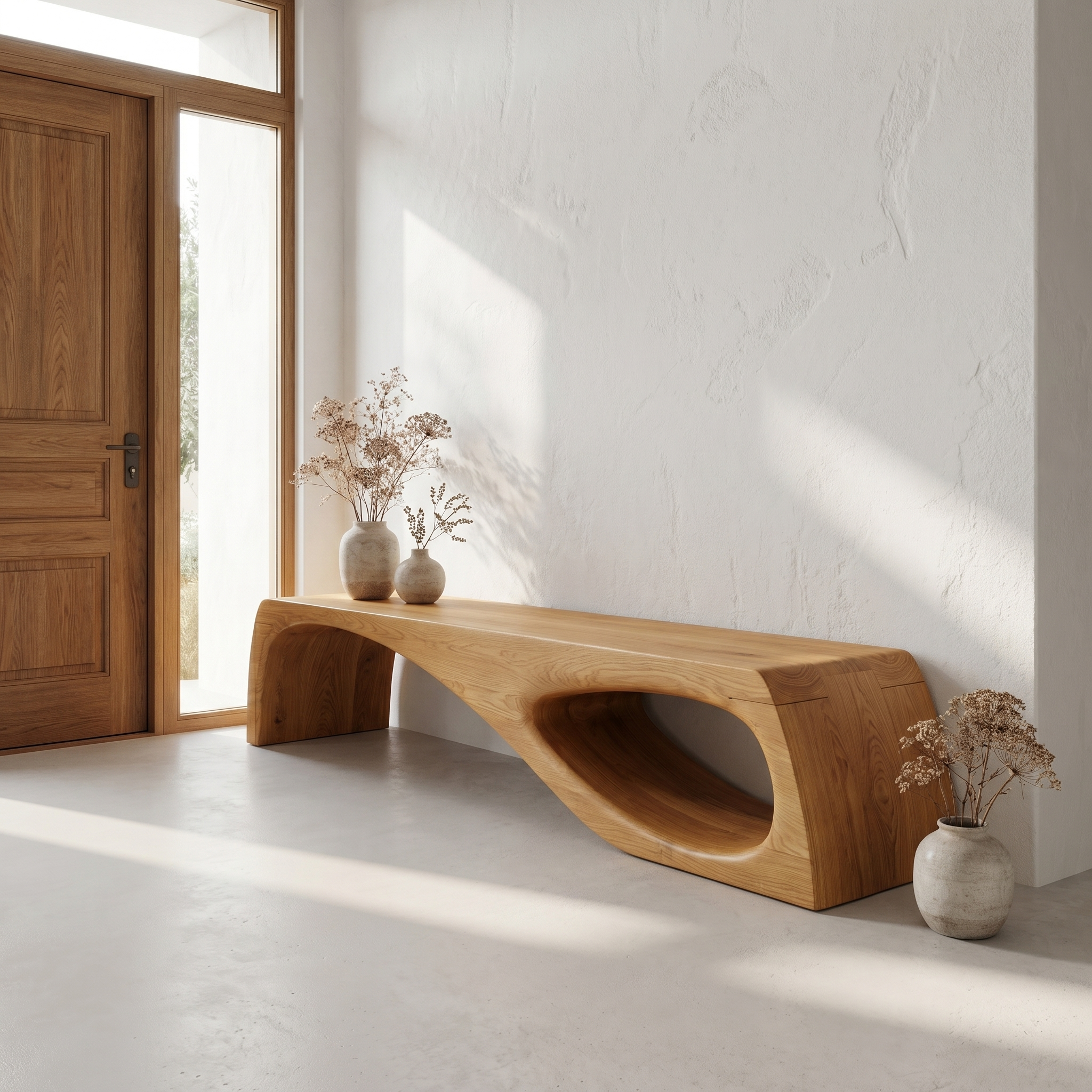 Modern Organic Garden Bench For Patio And Backyard Space
