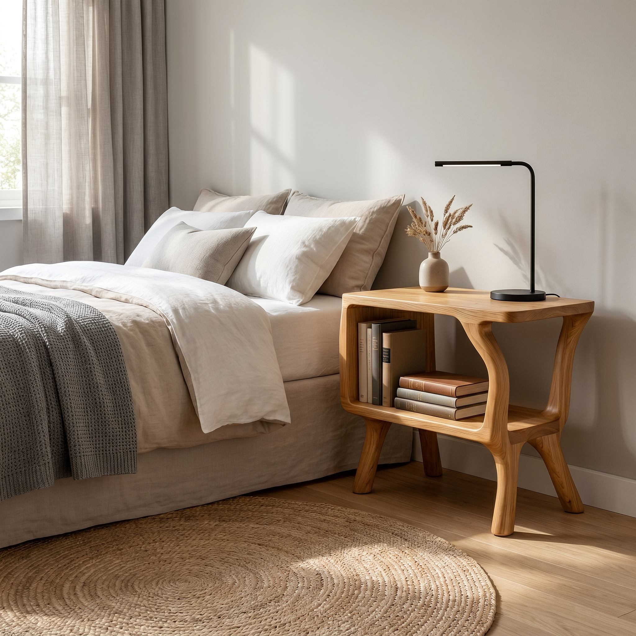 Free Standing Rustic Side Table Living Room