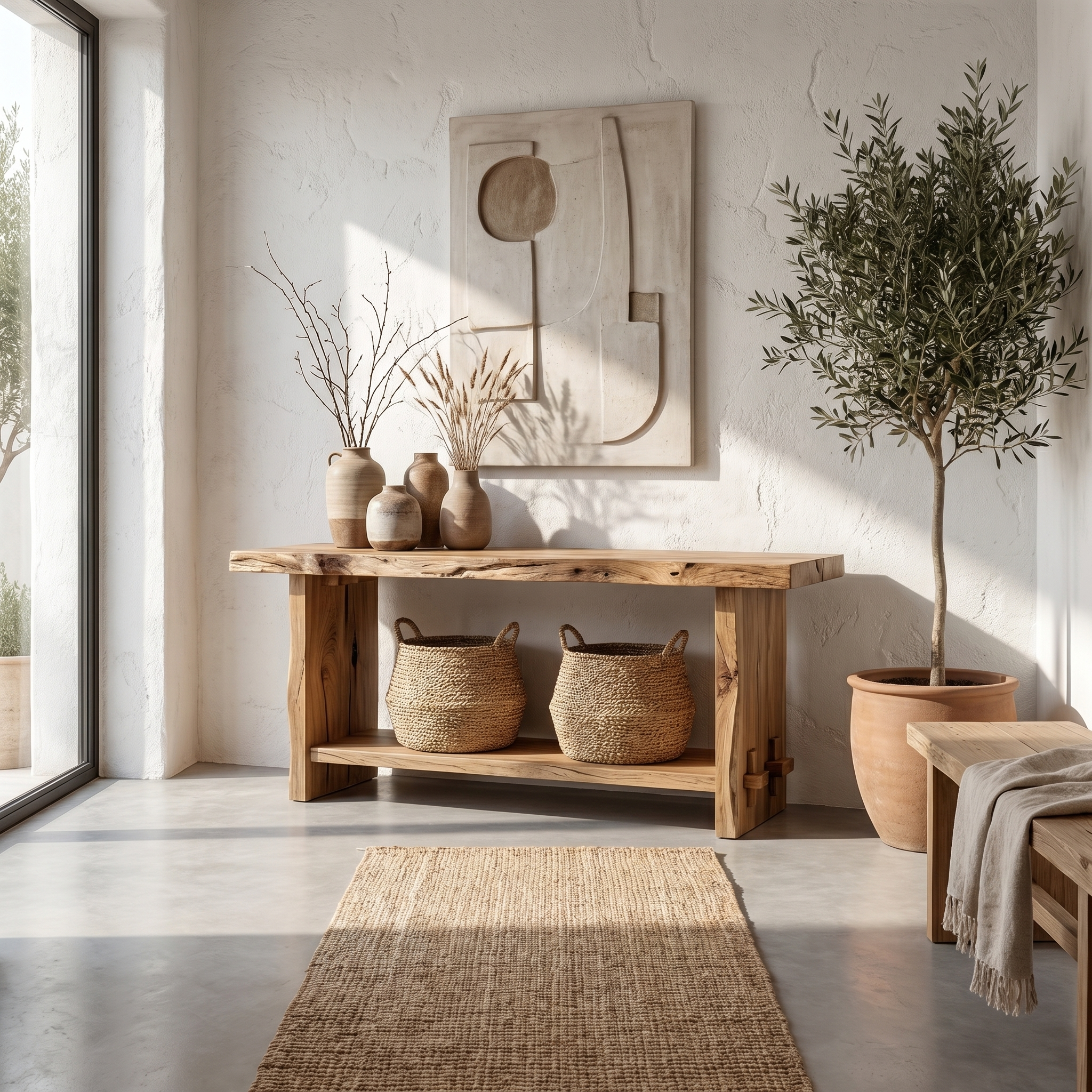 Rustic Live Edge Console Table Dining Room Entryway