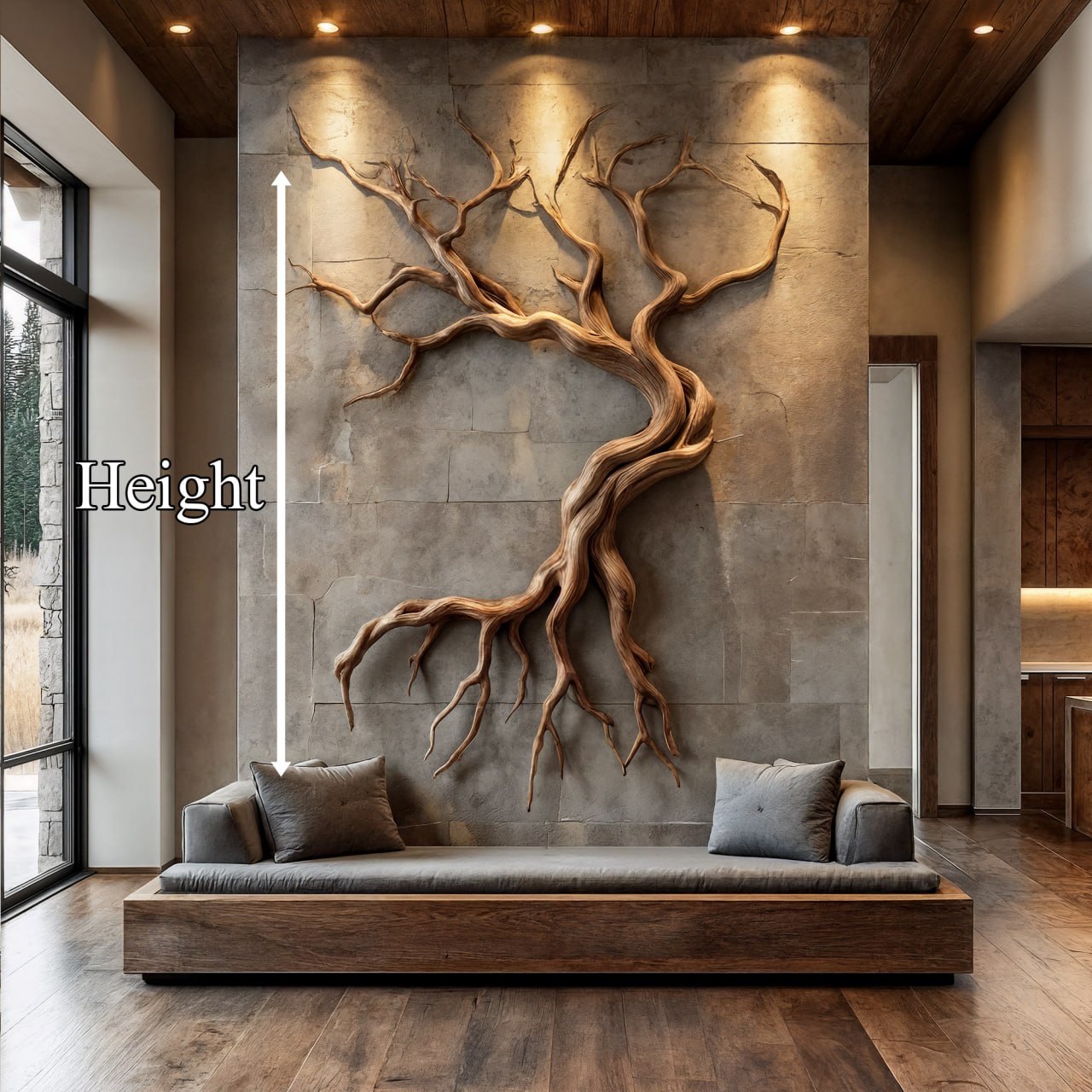 Modern Tree Branch Sculpture Wall Decor Living Room