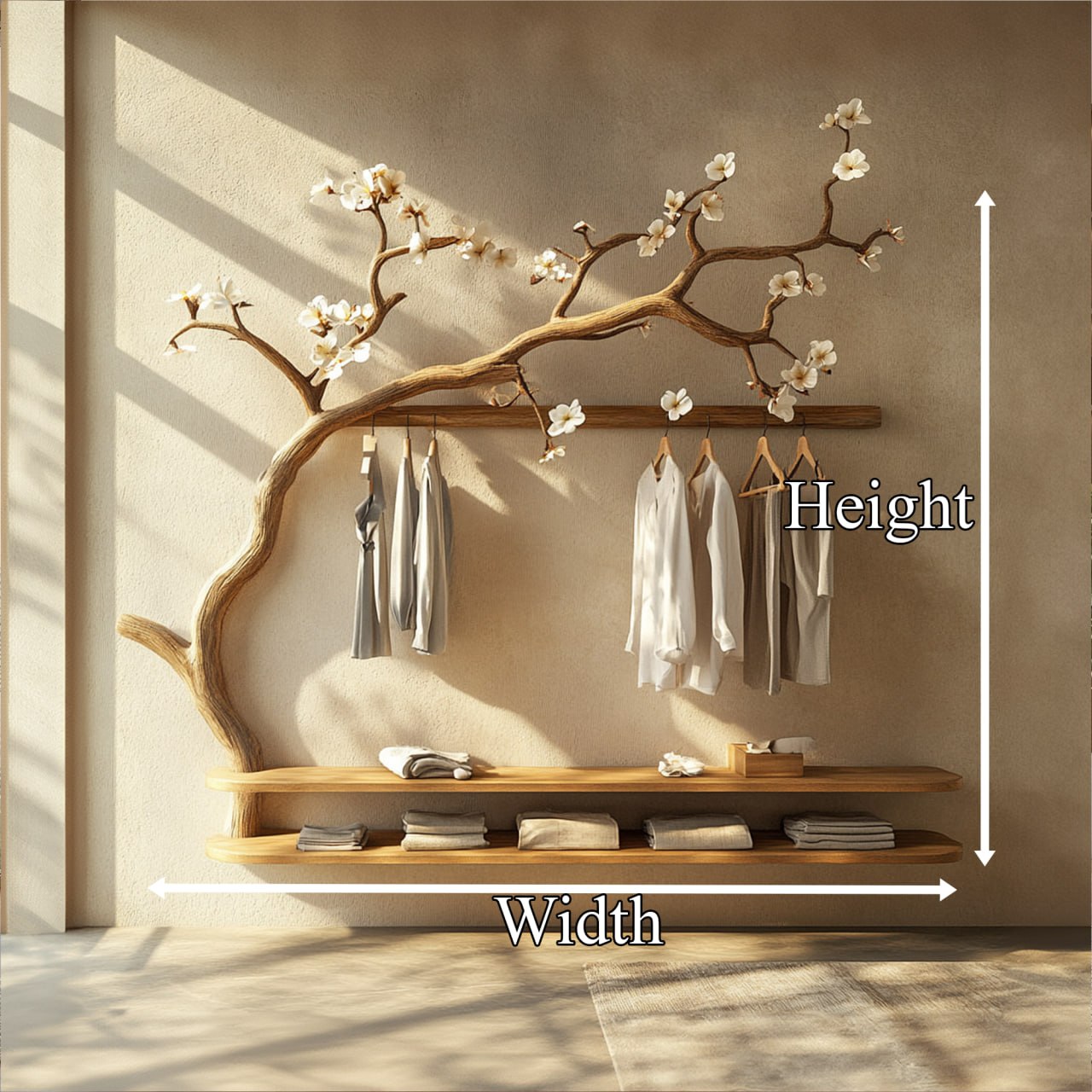 Rustic Tree Wardrobe Solid Wood Handcrafted Bedroom Storage