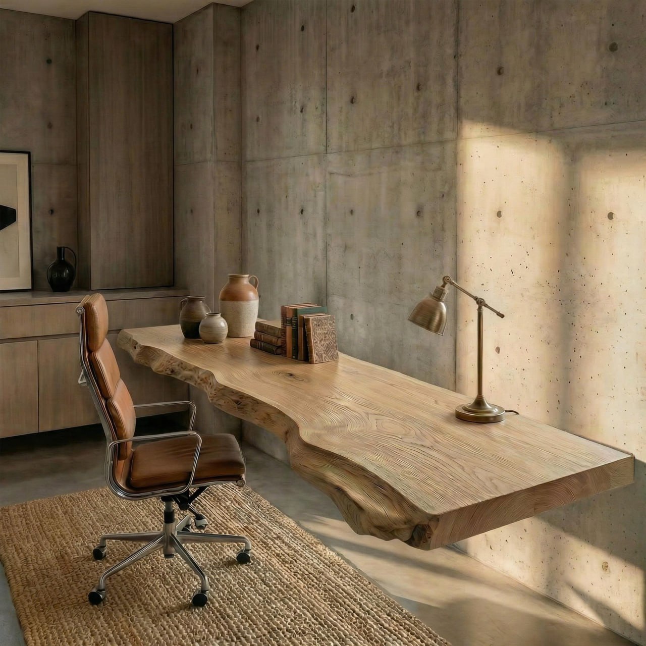 Contemporary Rustic Floating Shelf Solid Wood Live Edge Corner Design Kitchen And Living Room