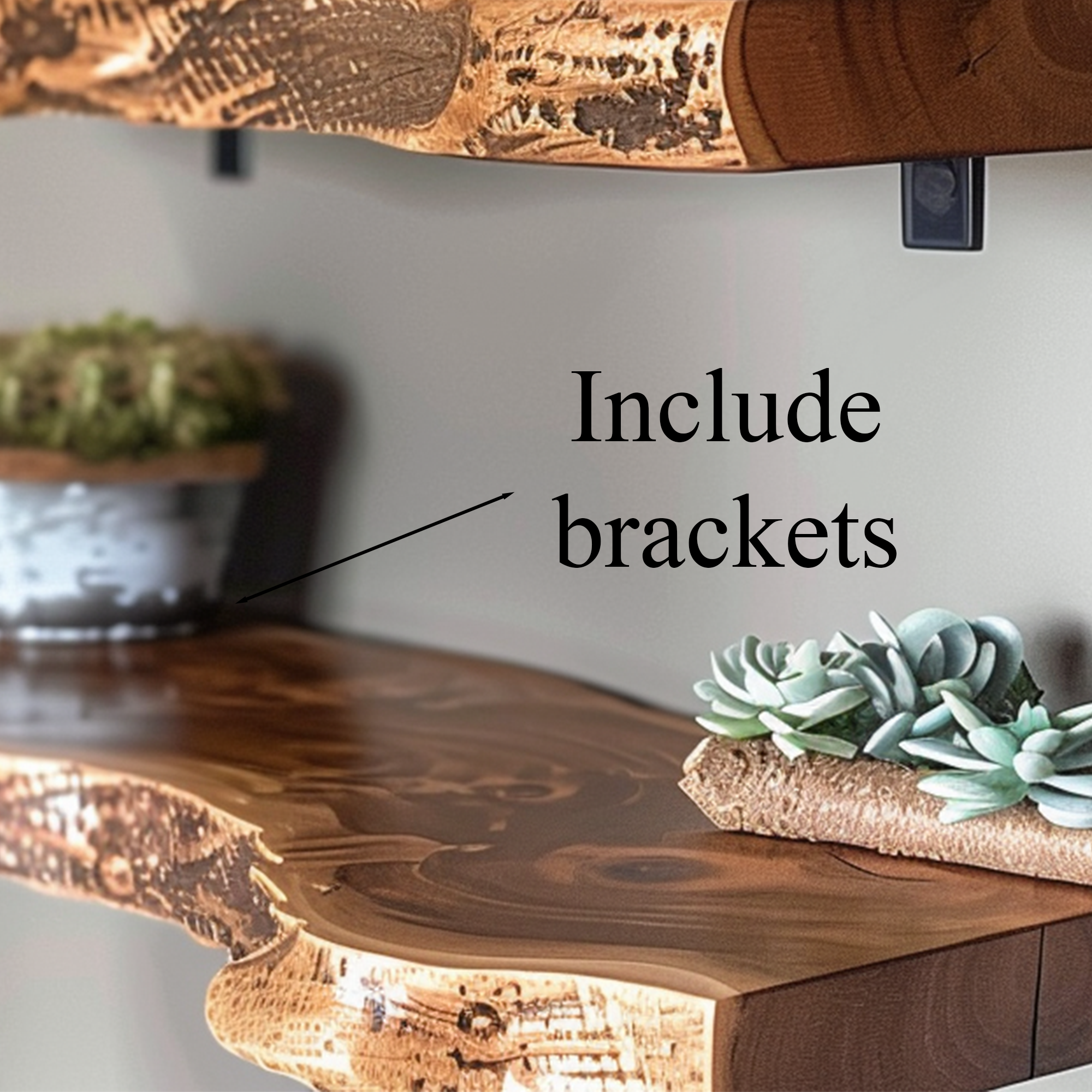 Live Edge Floating Shelf Unique Wall Decor