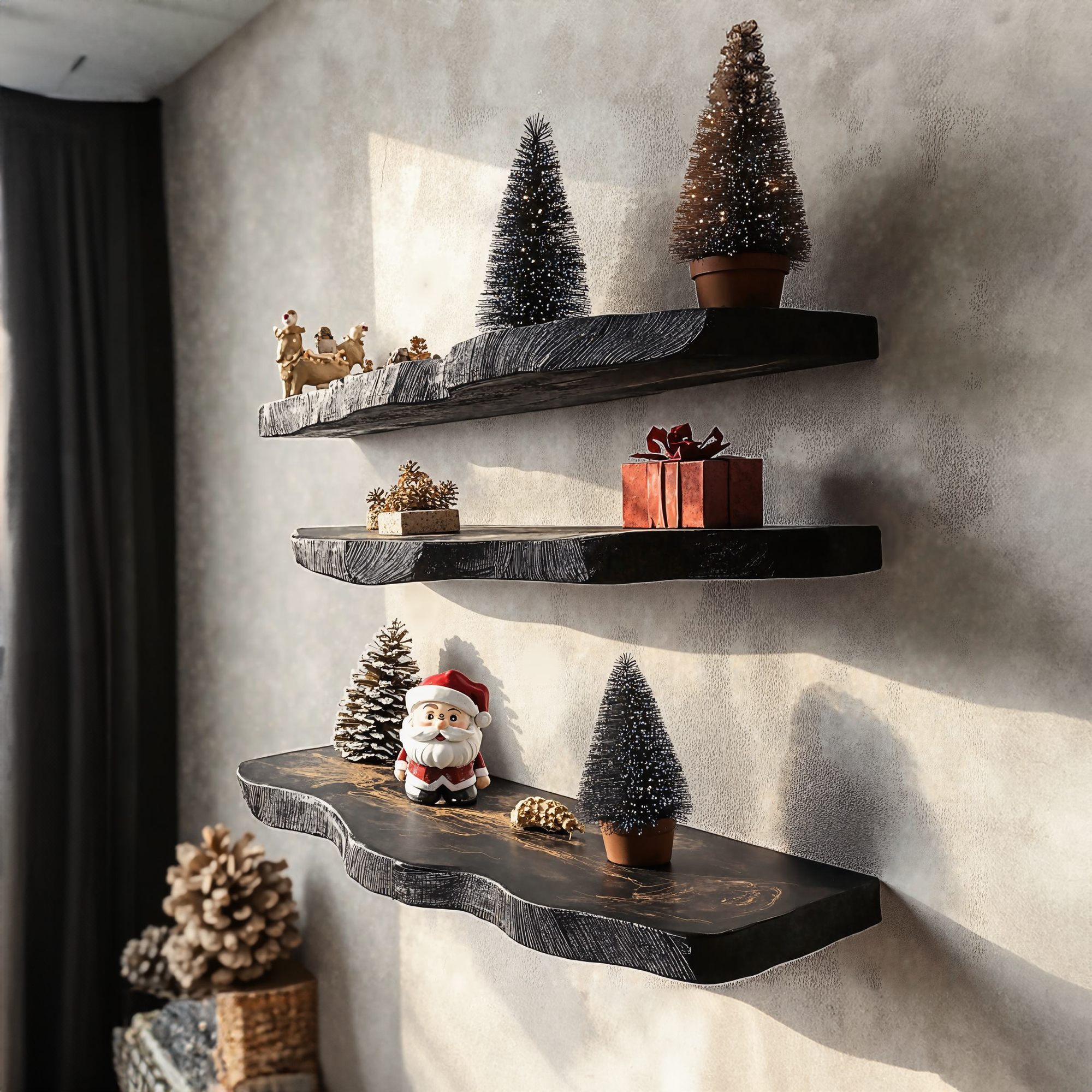 Black Floating Shelf Live Edge Xmas Foating Shelf Plans