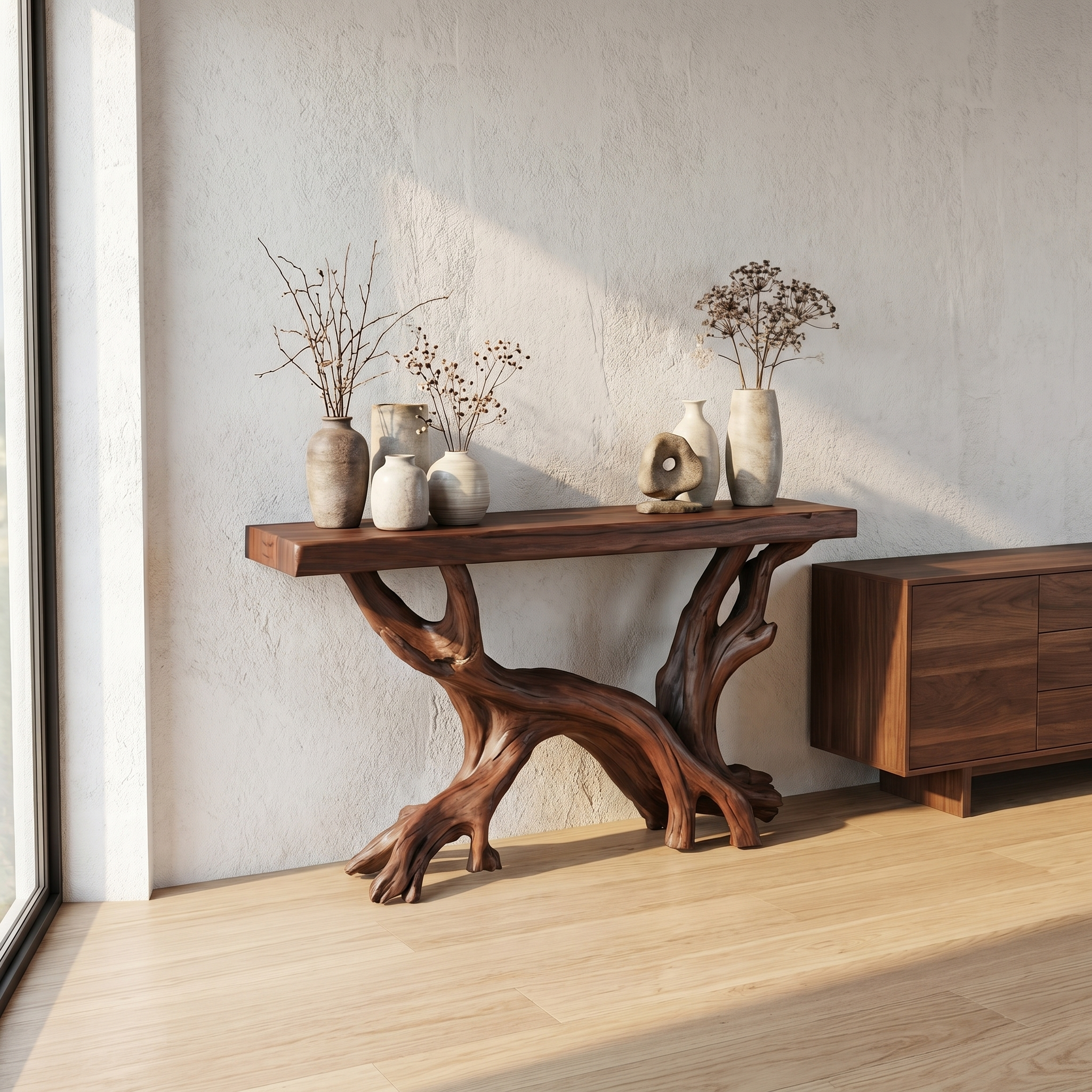 Rustic Coastal Console Table Living Room And Hallway