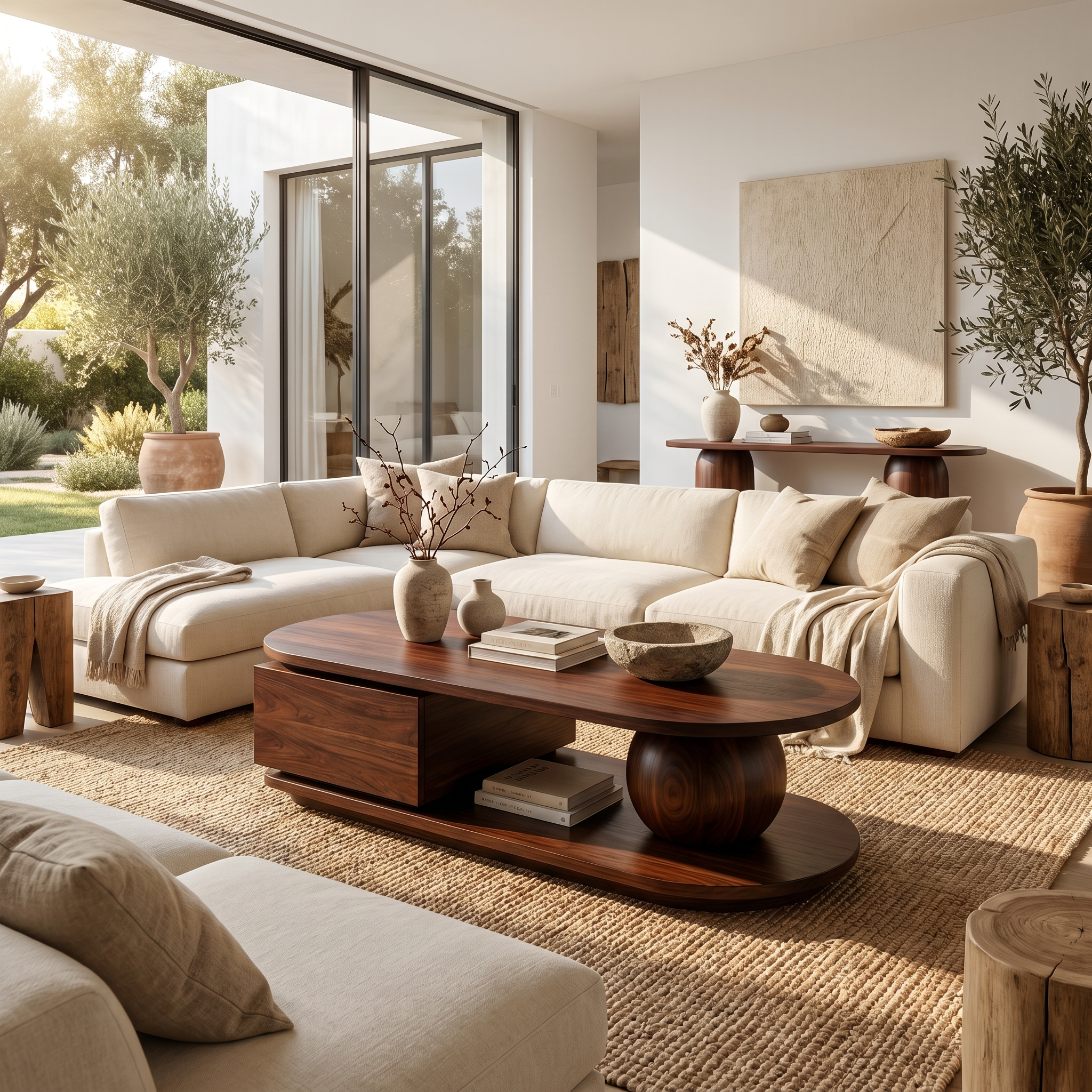 Rustic Coffee Table Solid Wood For Living Room