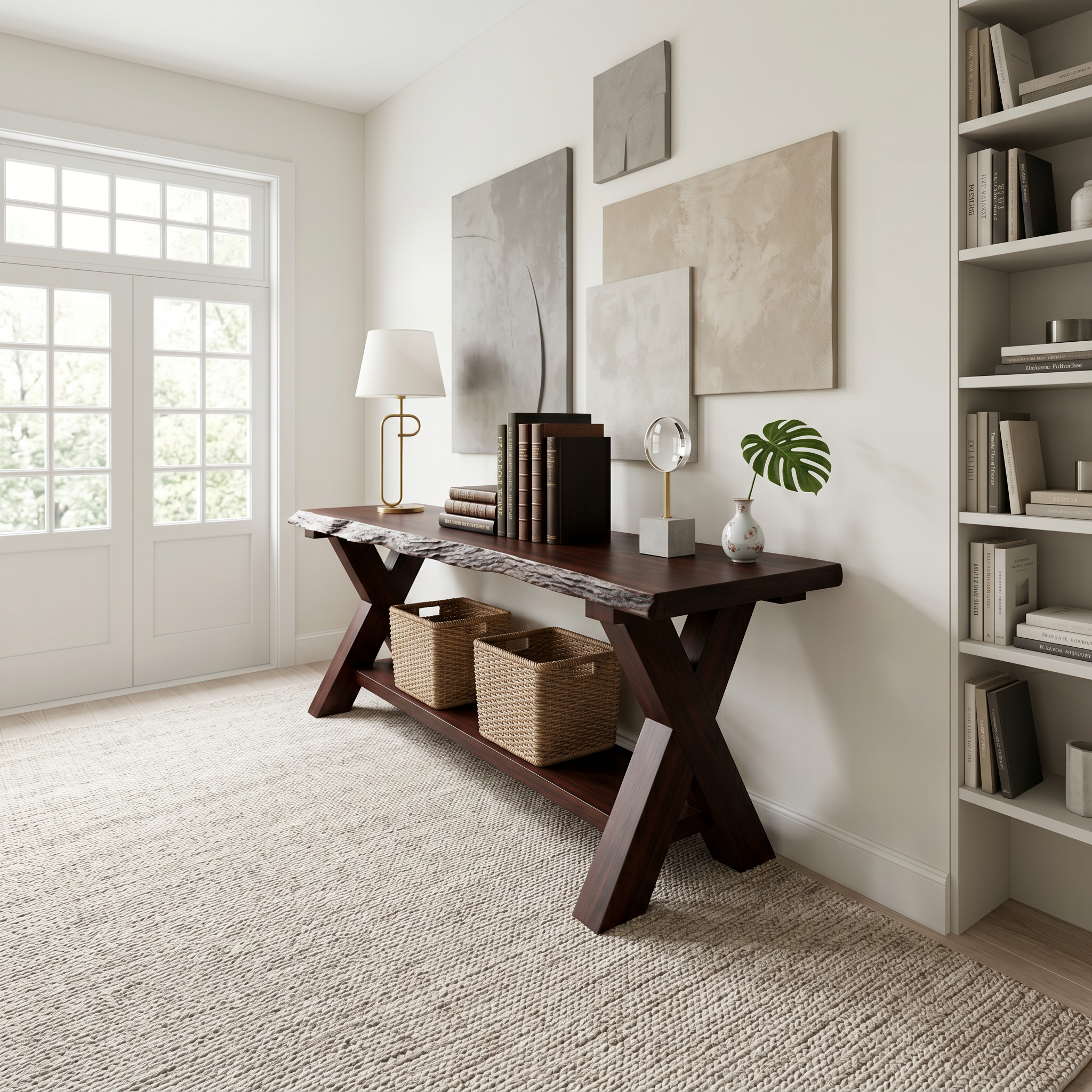 Rustic Console Table Farmhouse Sofa