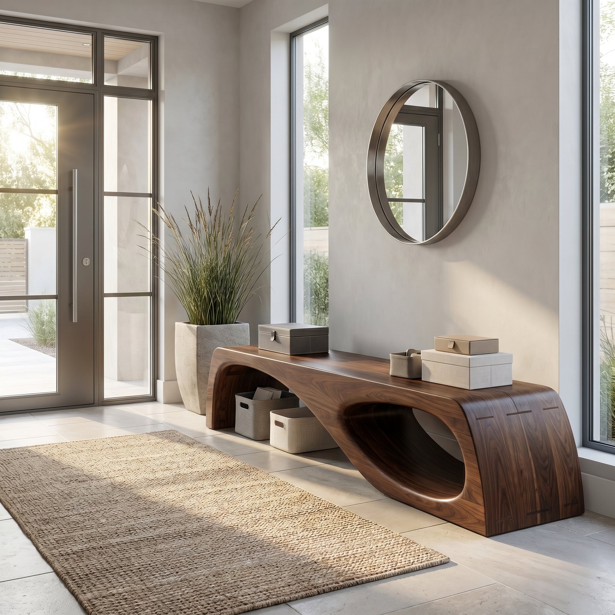 Modern Organic Garden Bench For Patio And Backyard Space