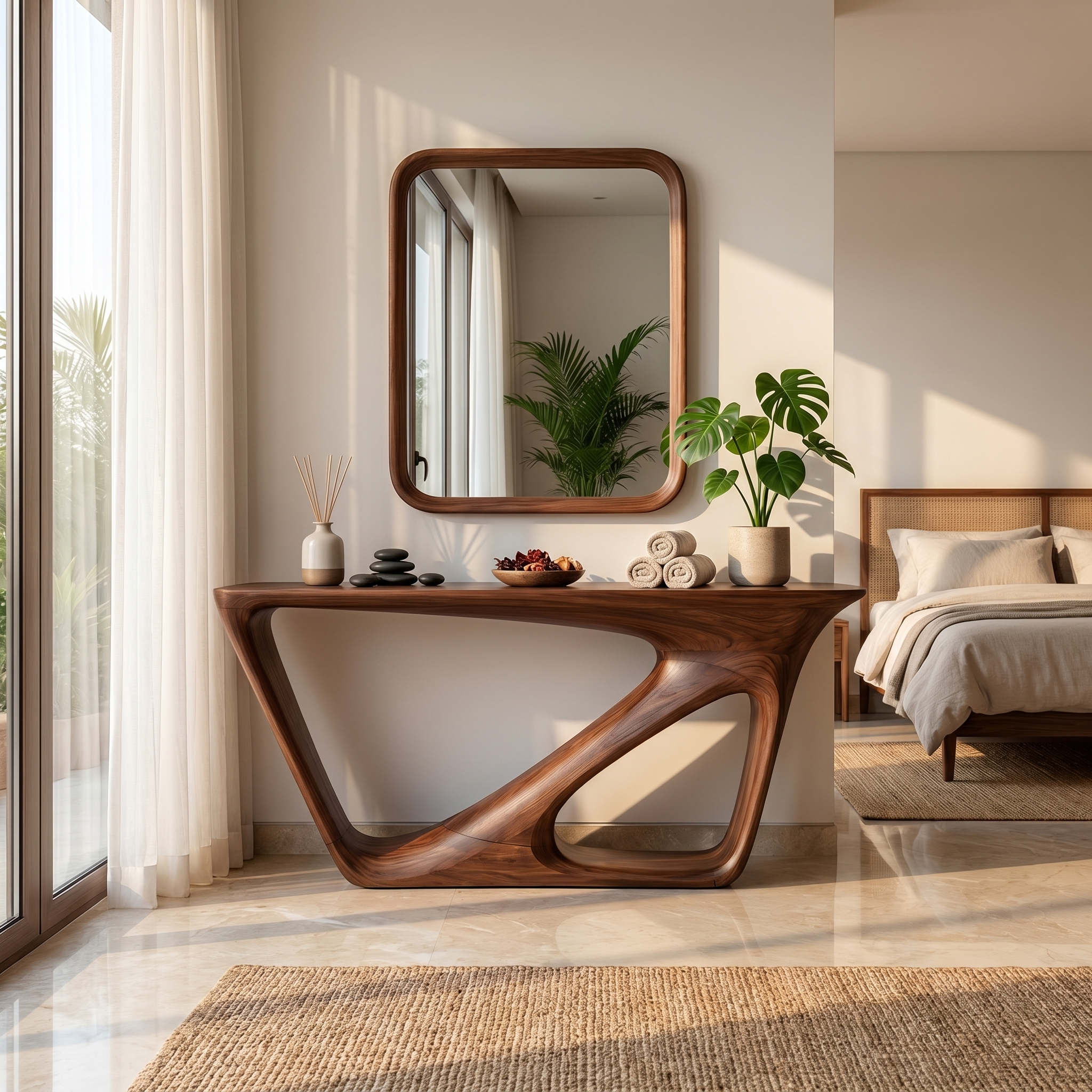 Mid Century Console Table Living Room Or Entryway