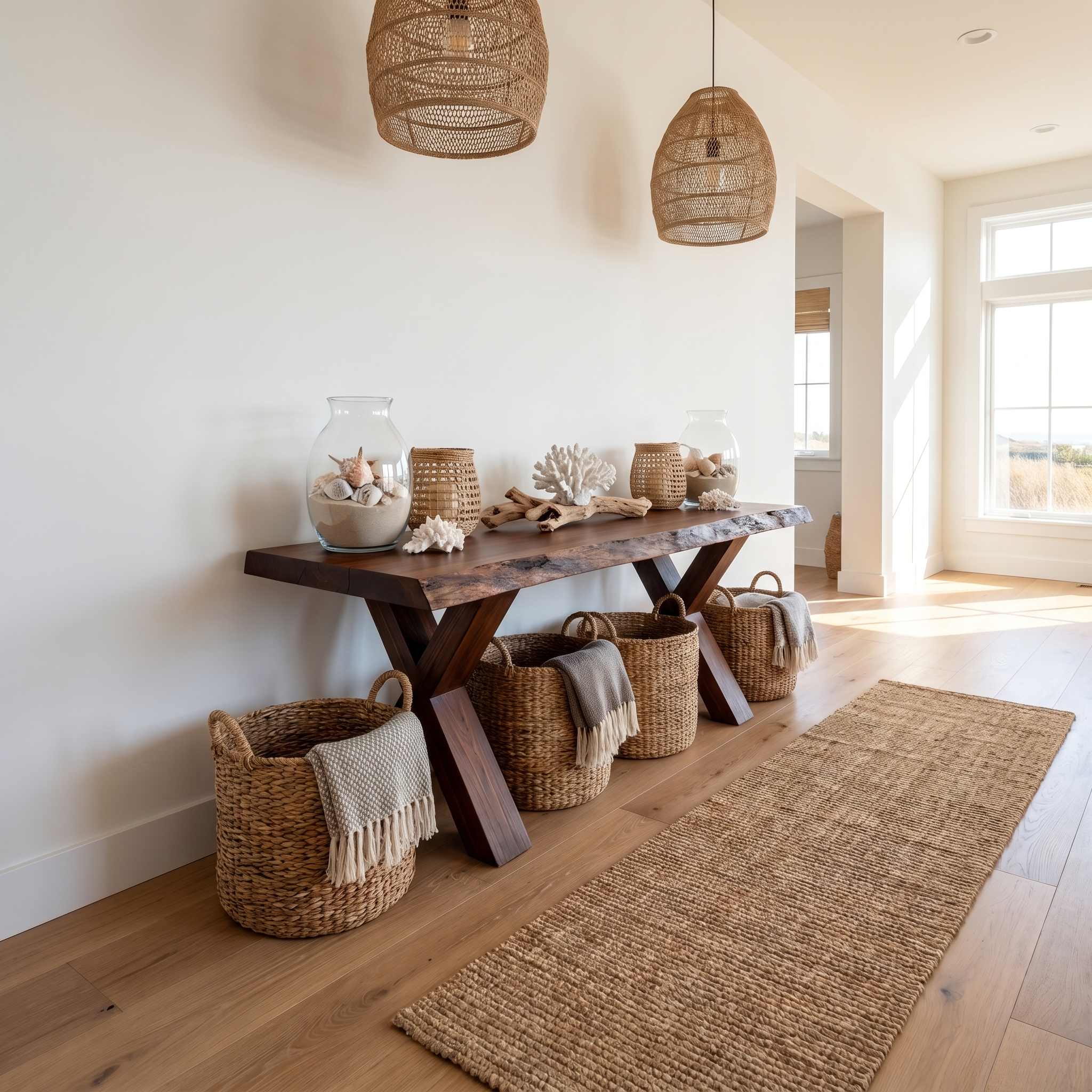 Rustic Console Table Farmhouse Entryway