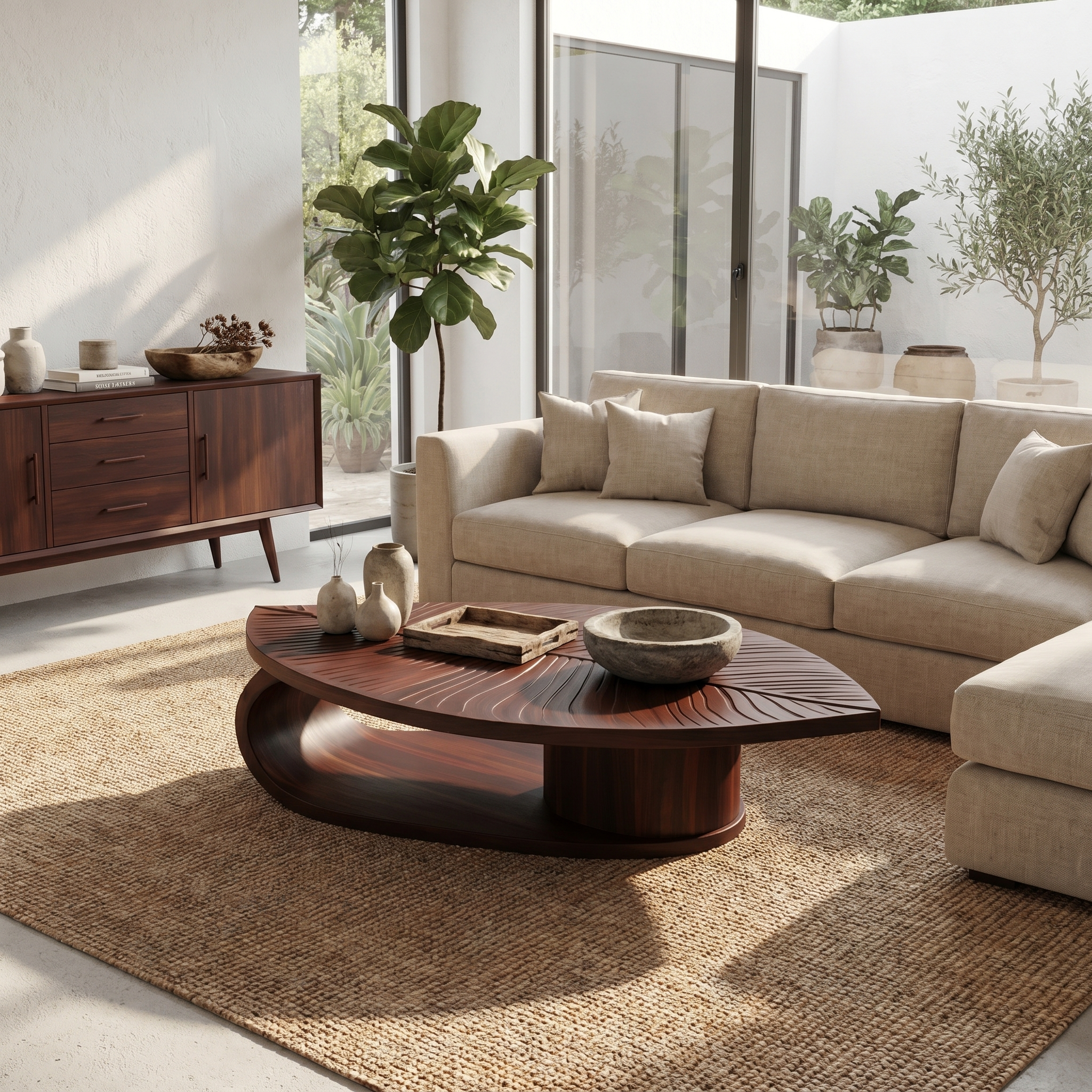 Scandinavian Solid Wood Coffee Table For Living Room