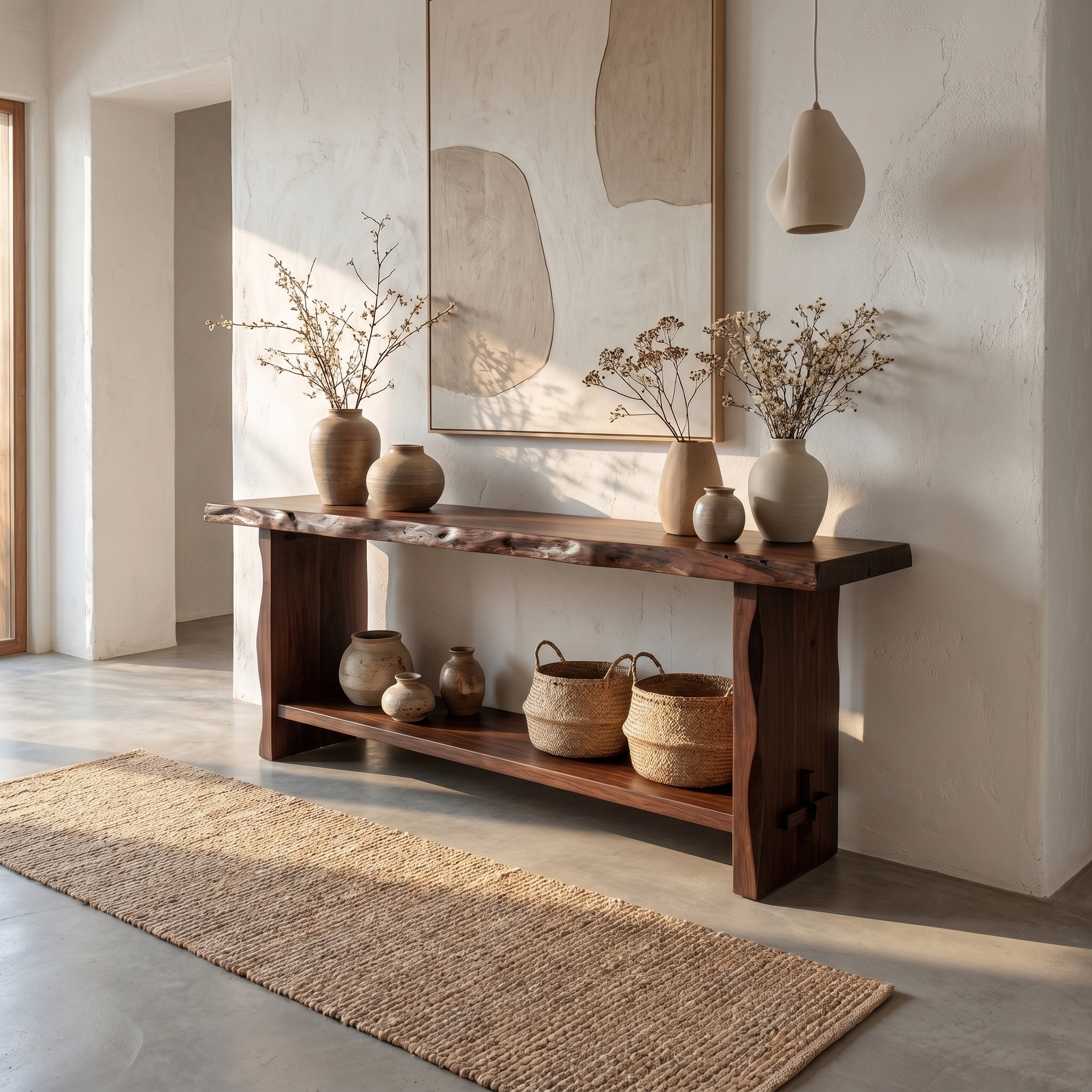Rustic Live Edge Console Table Dining Room Entryway