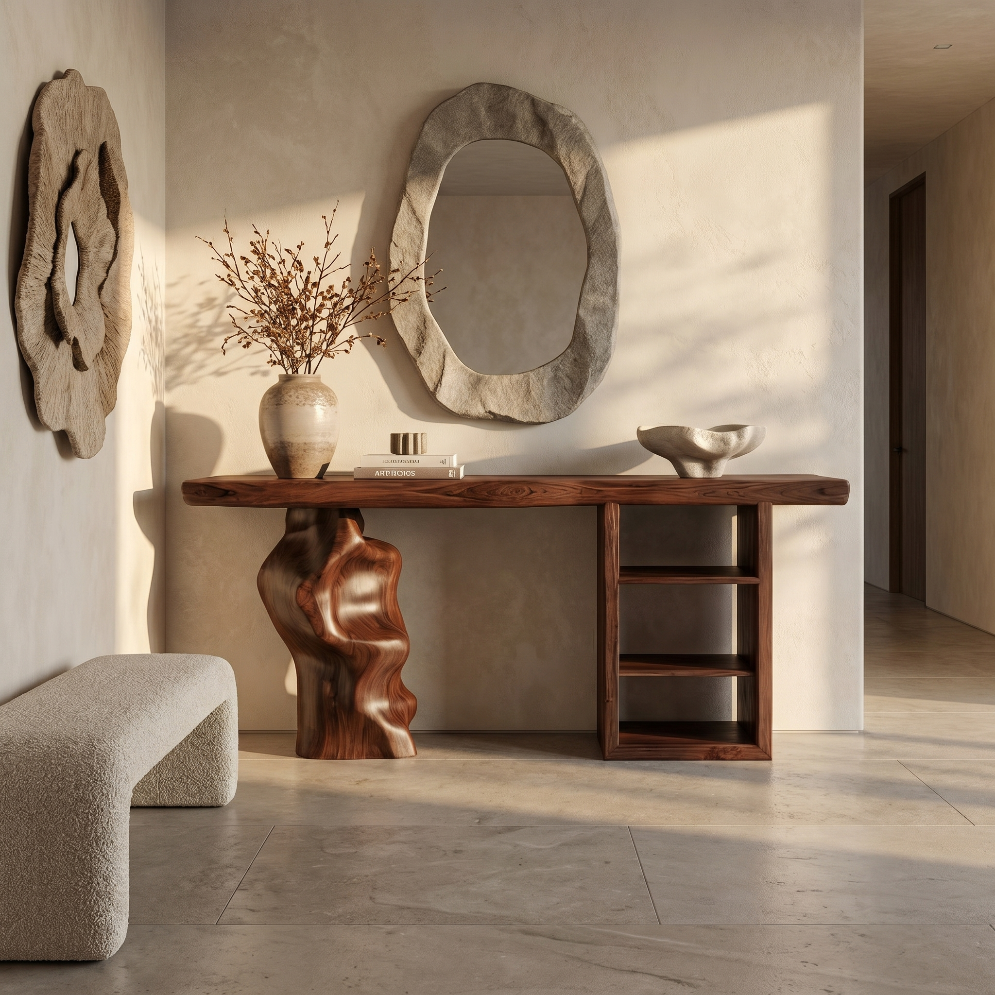 Japandi Organic Modern Console Table Living Room And Entryway