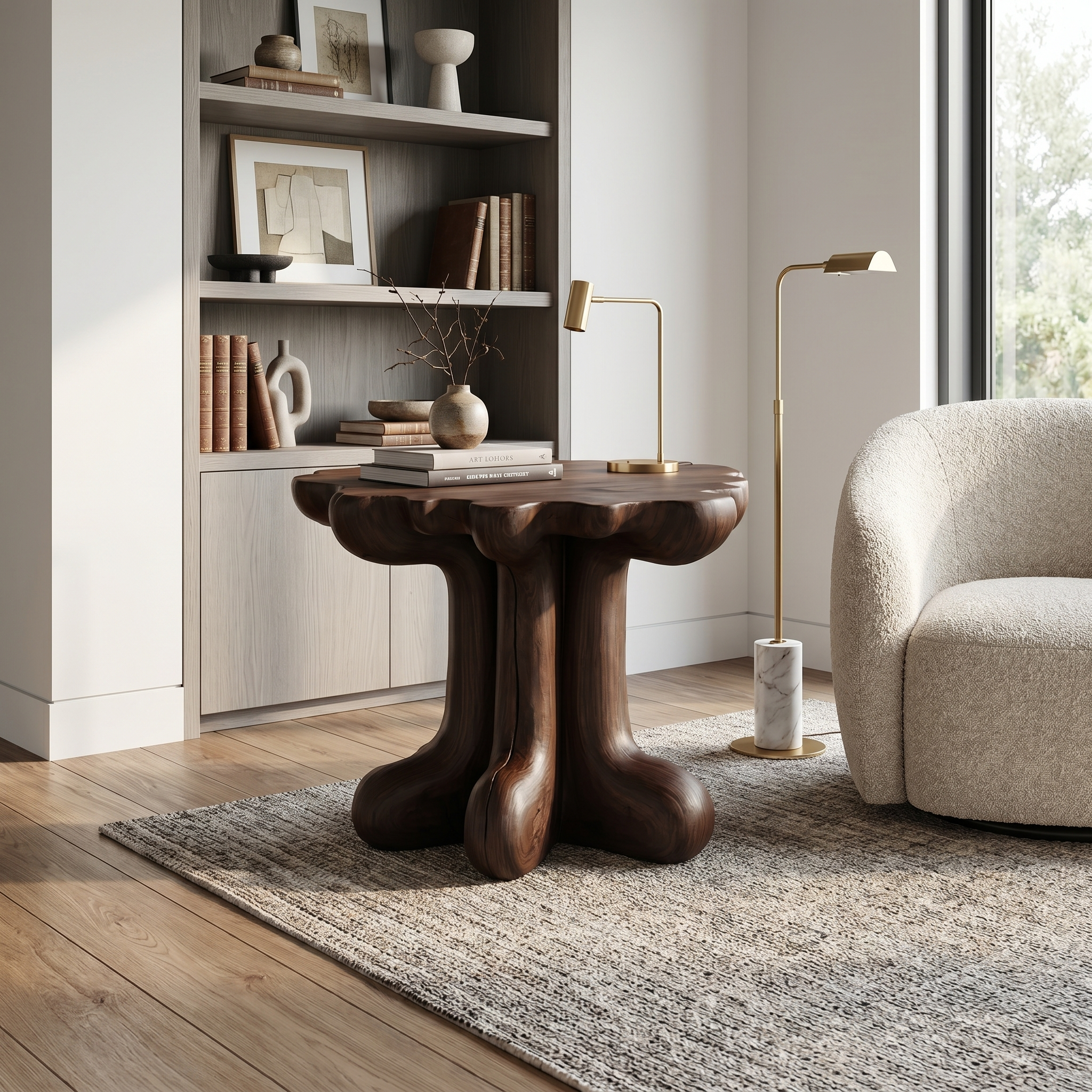 Rustic End Table Christmas Natural Living Room Display
