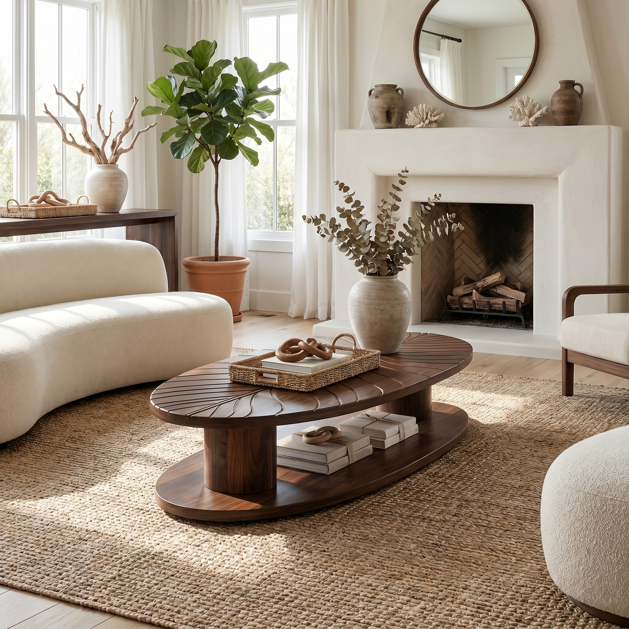 Scandinavian Minimalist Solid Wood Coffee Table For Living Room