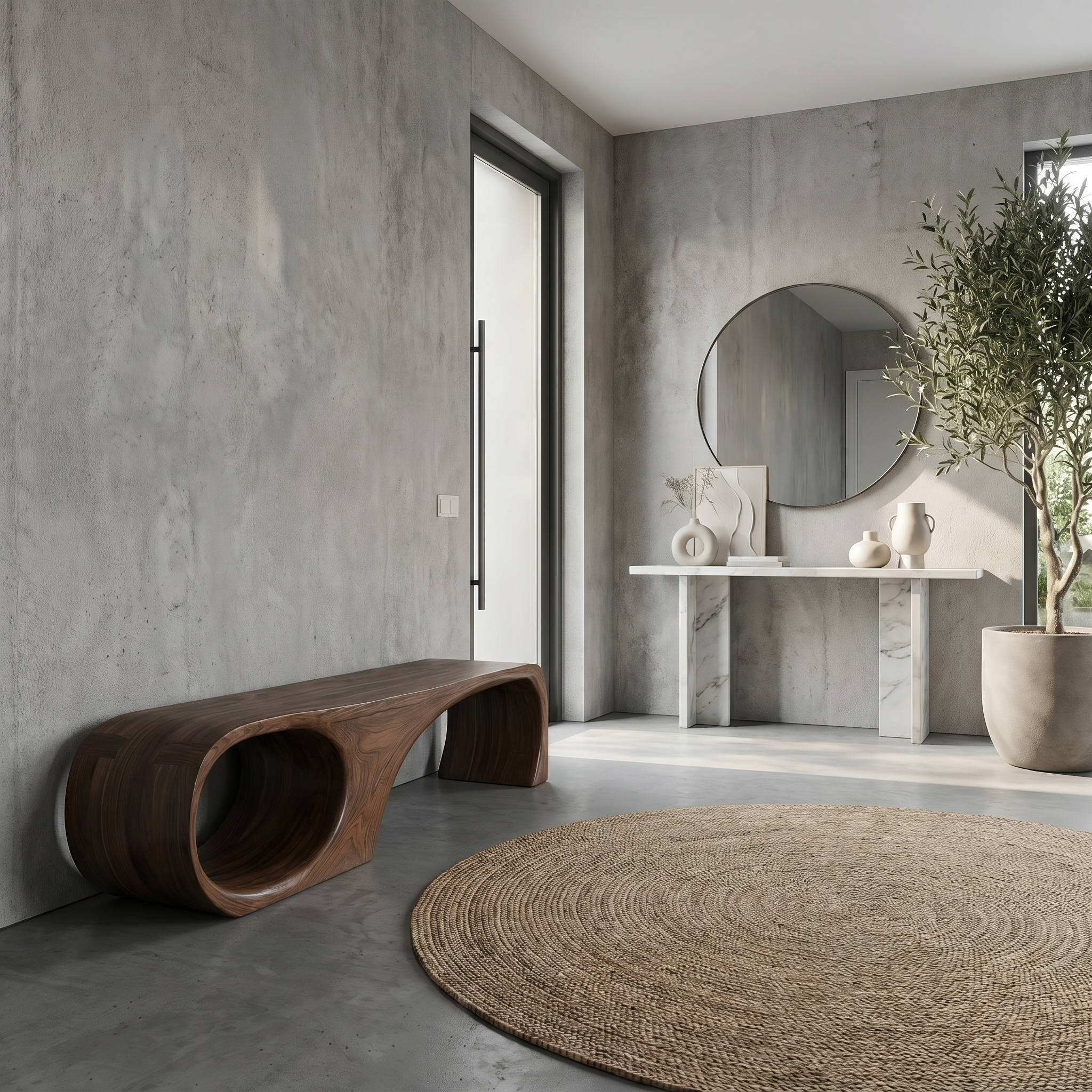 Modern Sculptural End Of Bed Bench For Bedroom And Interior Decor